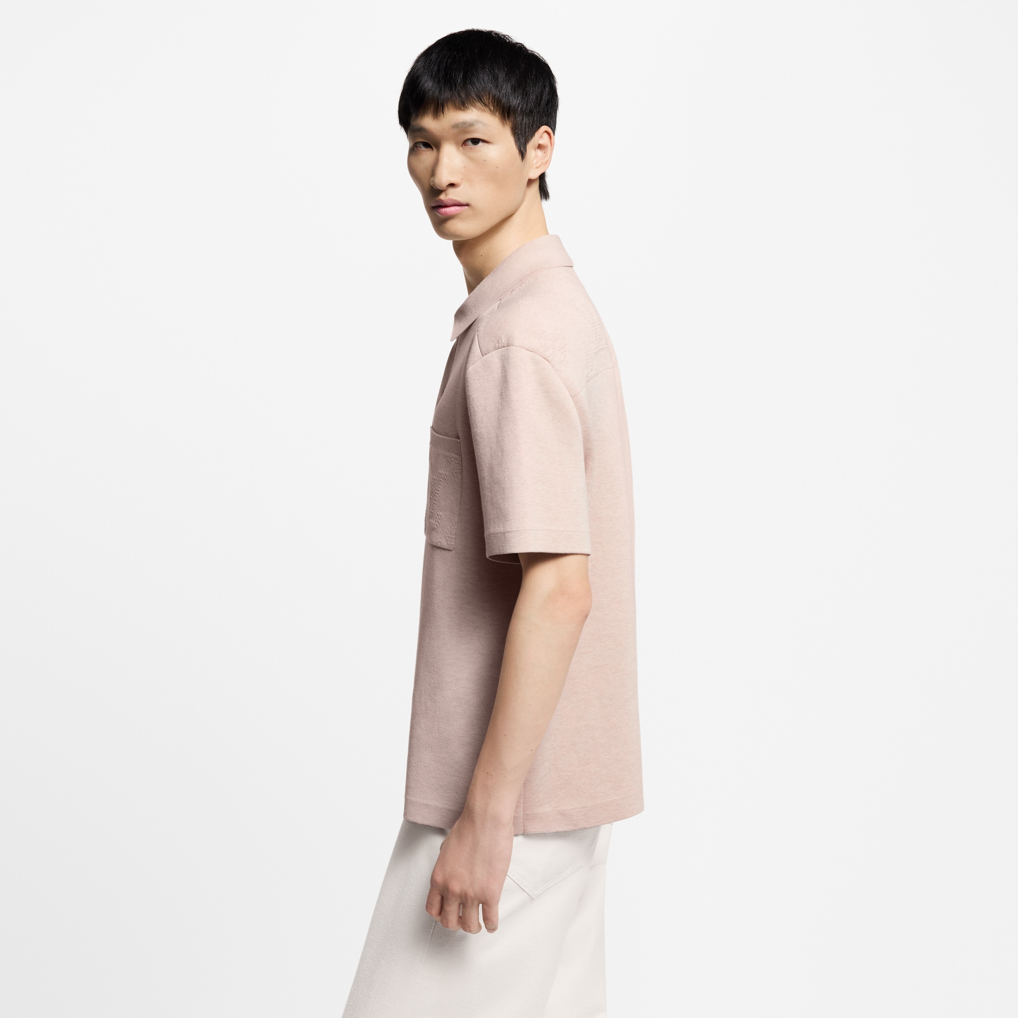 Monogram Embossed Short-Sleeved Knit Shirt  in Men
