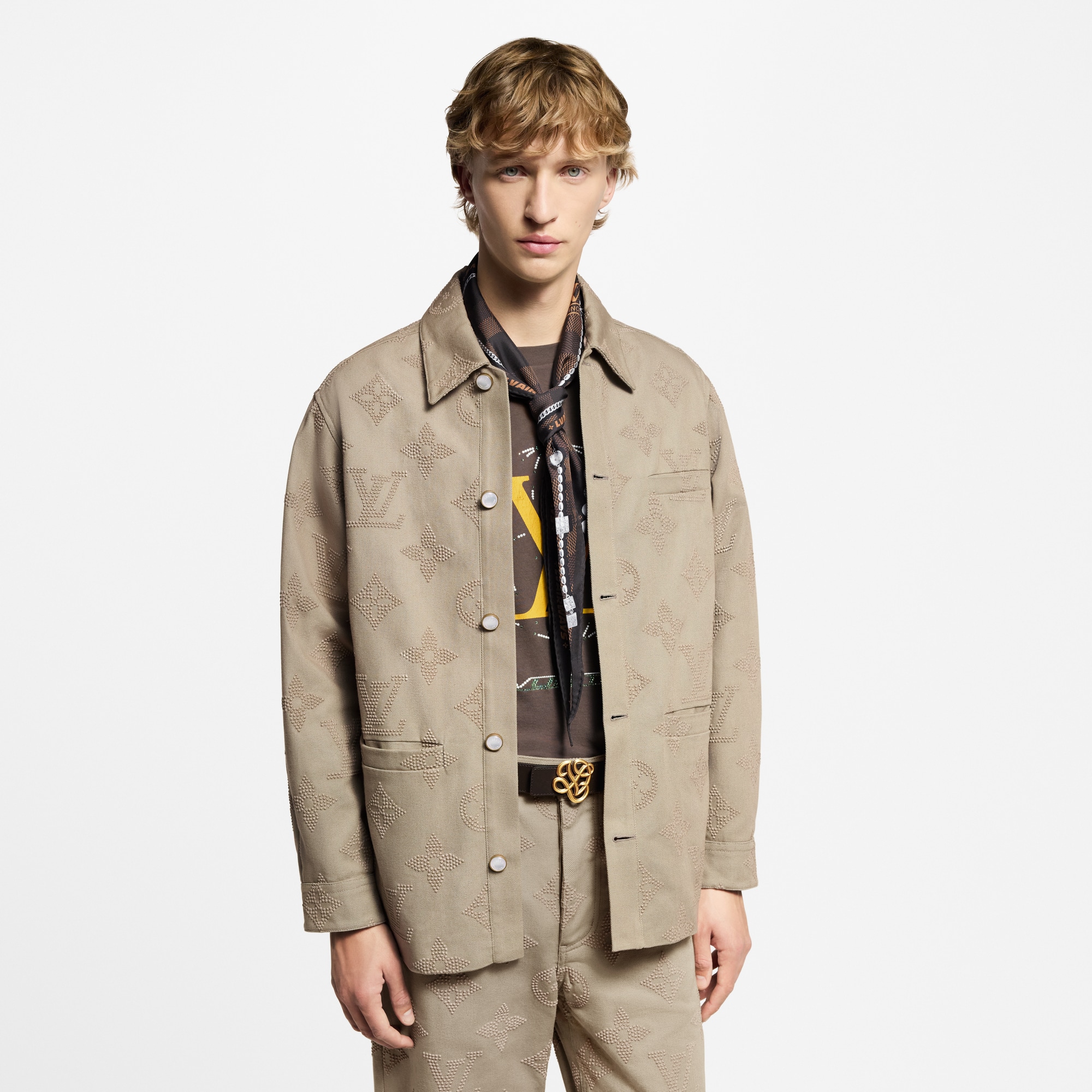 Monogram Embroidered Chic Overshirt  in Men