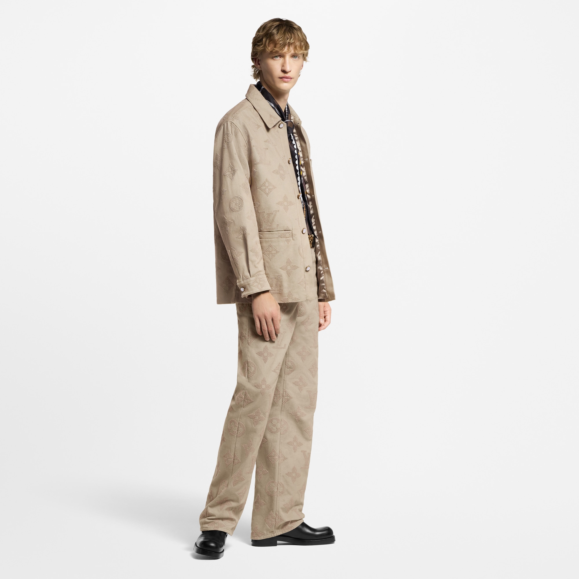 Monogram Embroidered Chic Overshirt  in Men