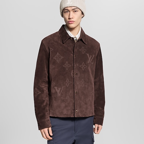 Monogram Embroidered Suede Overshirt in Men's Ready-to-Wear Outerwear and Coats collections by Louis Vuitton (Product zoom)