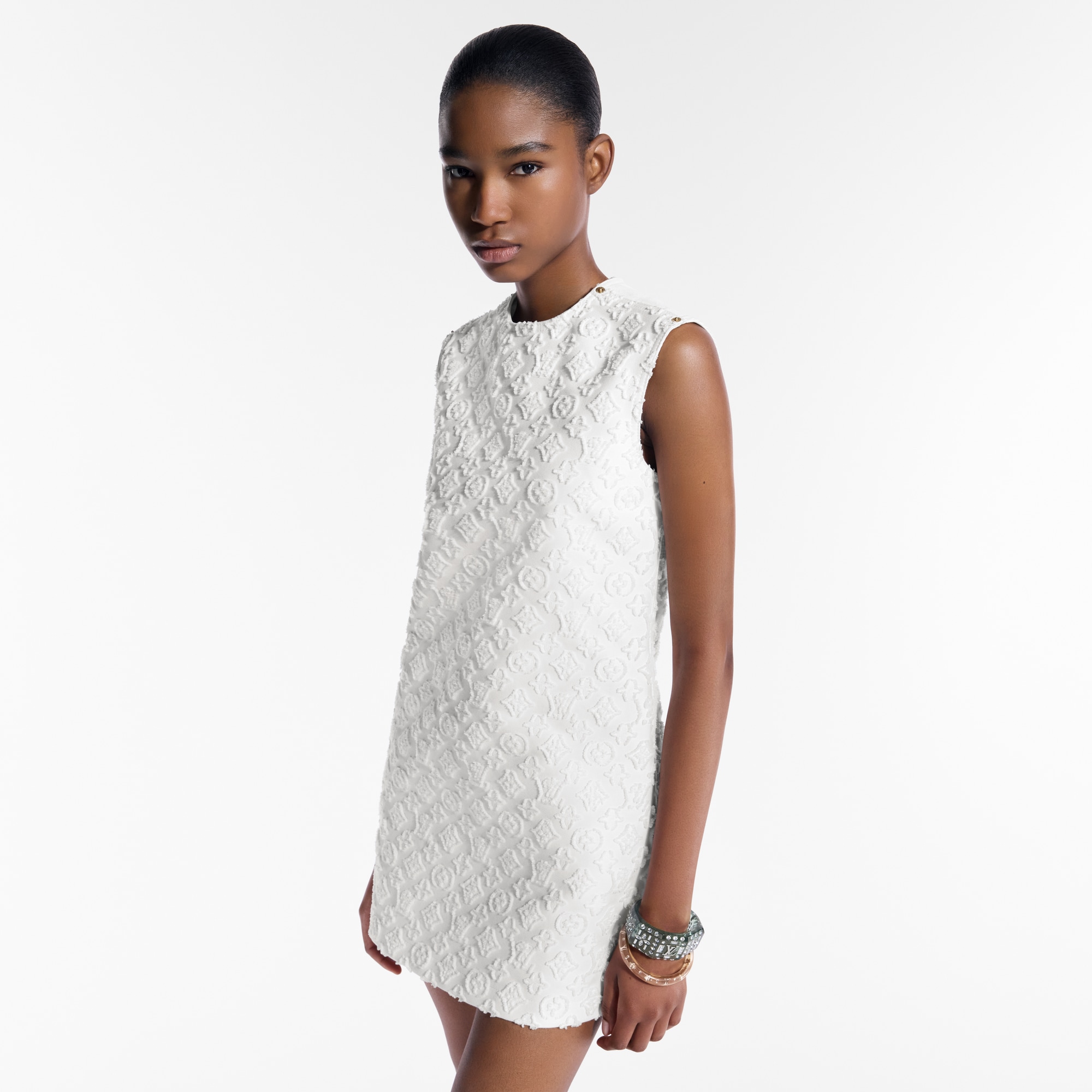 Monogram Fil Coupé Denim Dress   in Women
