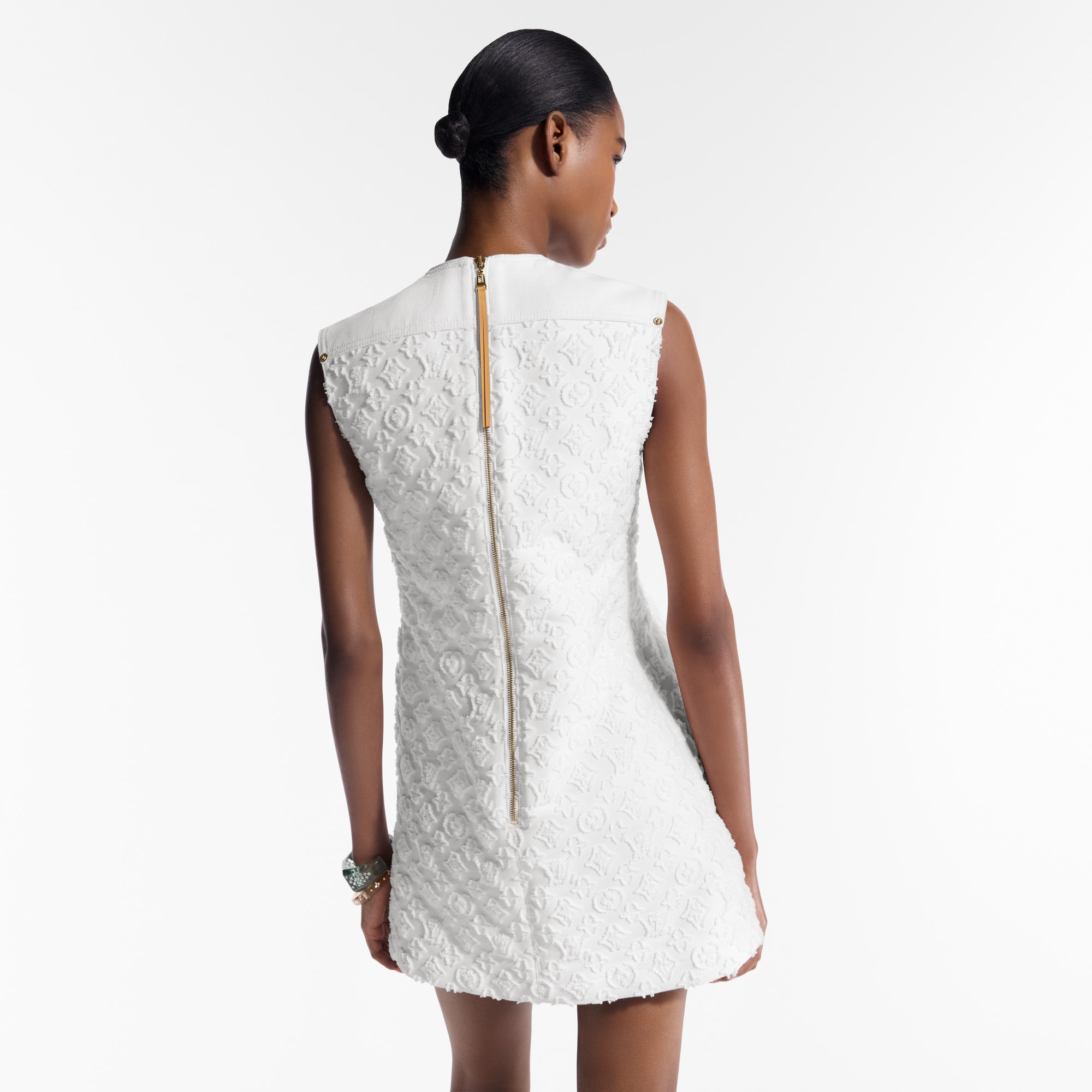 Monogram Fil Coupé Denim Dress   in Women