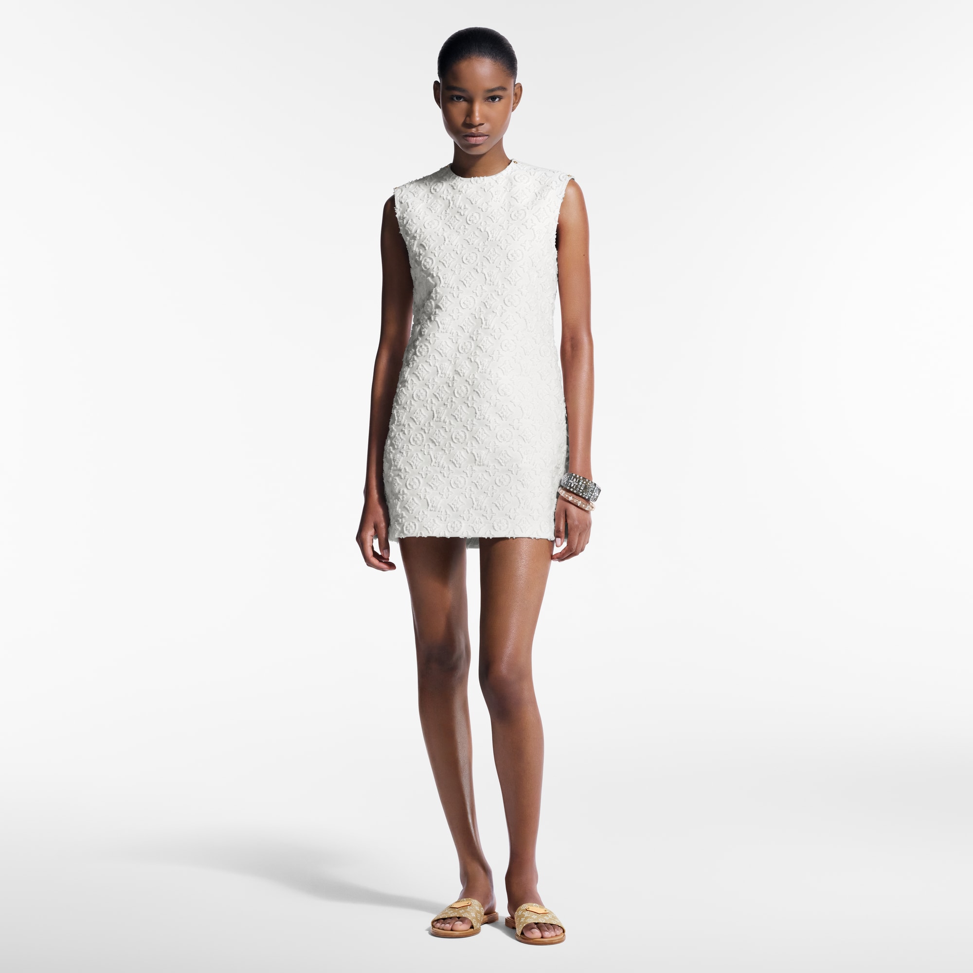 Monogram Fil Coupé Denim Dress   in Women
