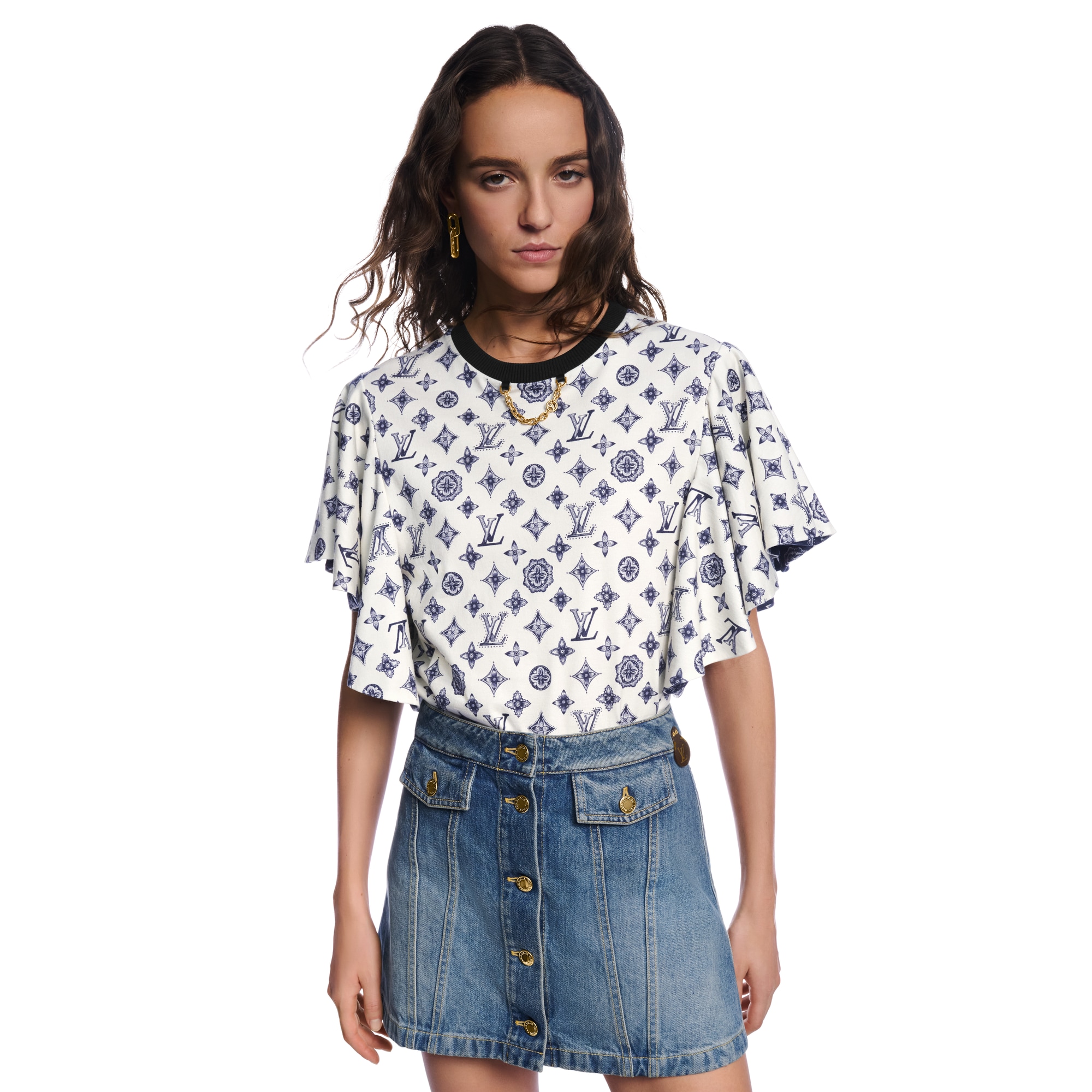 Monogram Flounce Sleeve T-Shirt  in Women