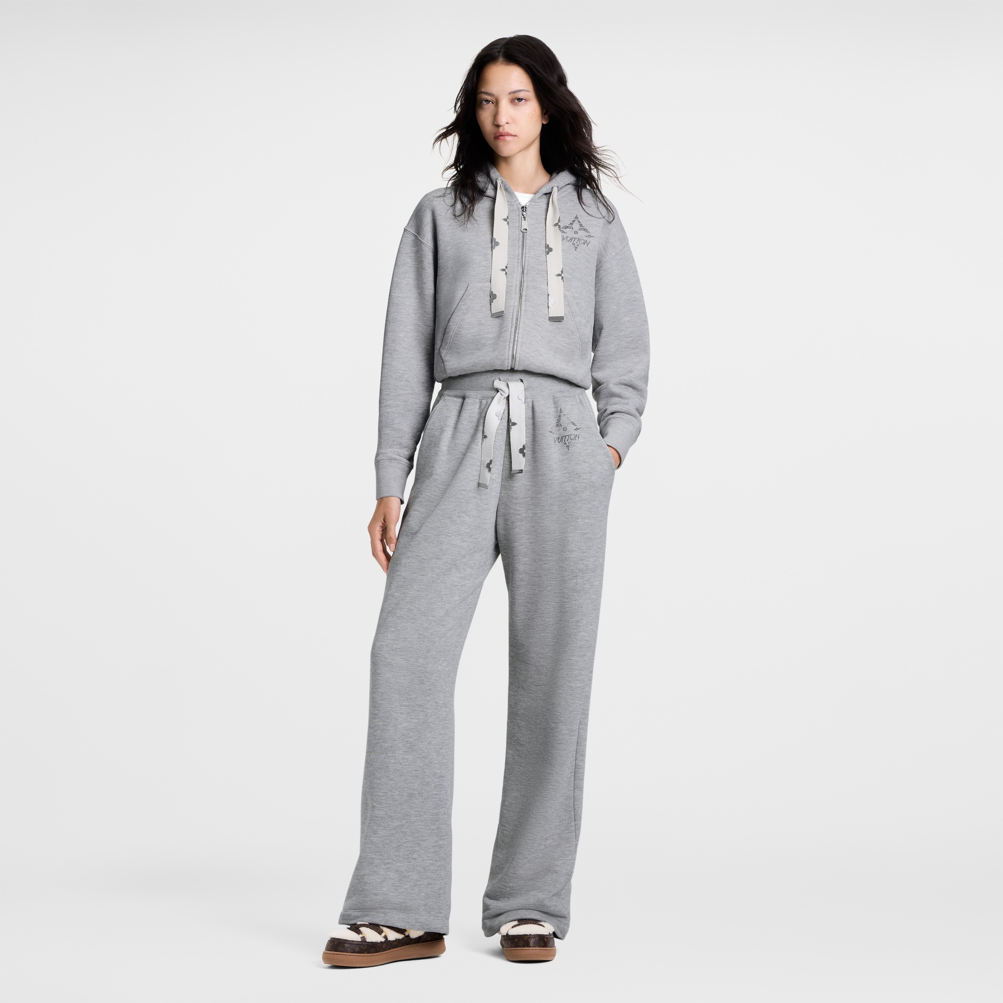 Monogram Flower Accent Hoodie  in Women