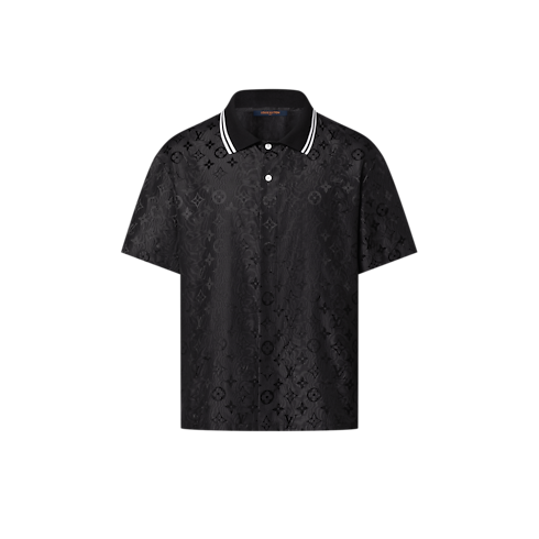 Monogram Moire Jacquard Short-Sleeved Silk Shirt in Men's Ready-to-Wear Shirts collections by Louis Vuitton (Product zoom)