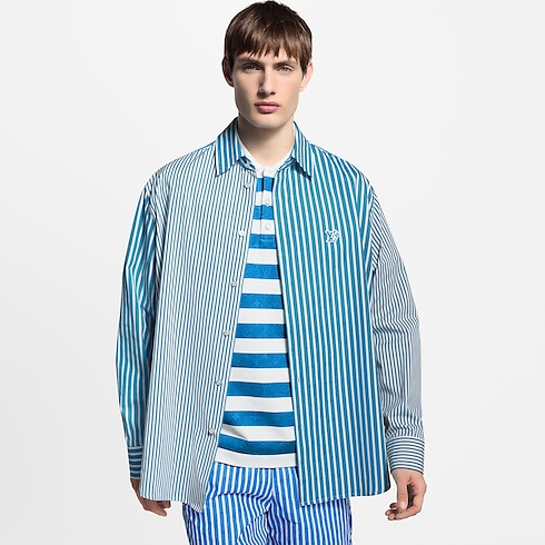 Monogram Patchwork Striped Shirt in Men's Ready-to-Wear Shirts collections by Louis Vuitton (Product zoom)