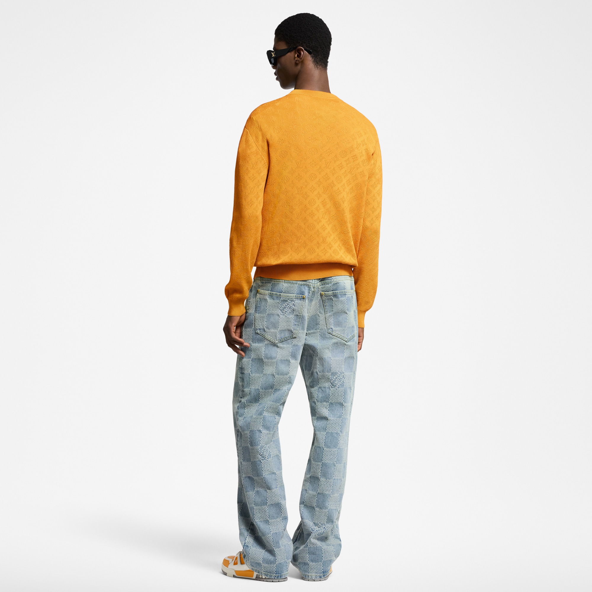 Monogram Pointelle Cotton Pullover  in Men