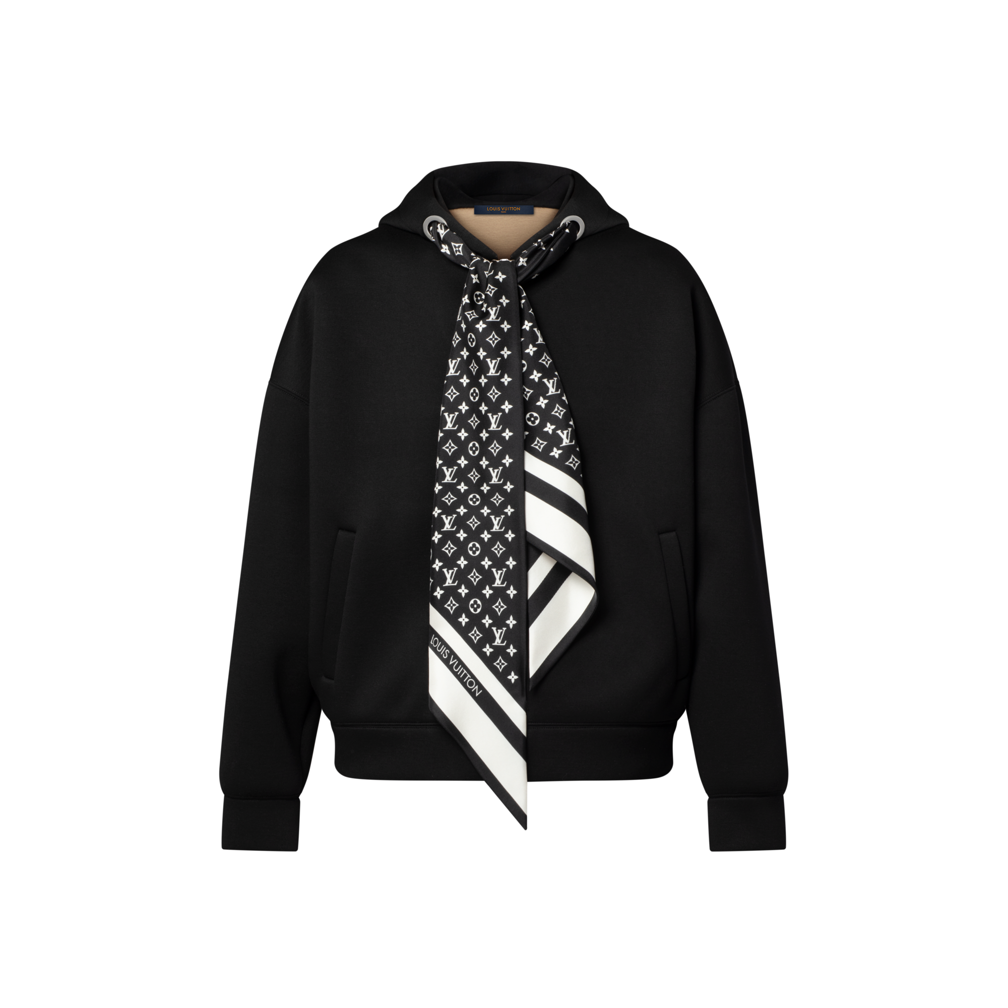 Monogram Scarf Zip-Up Hoodie  in Women