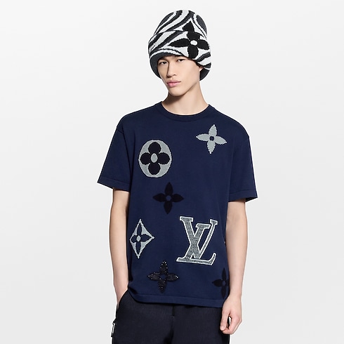 Monogram Short-Sleeved Knitted Crewneck in New's For Men LV Ski collections by Louis Vuitton (Product zoom)