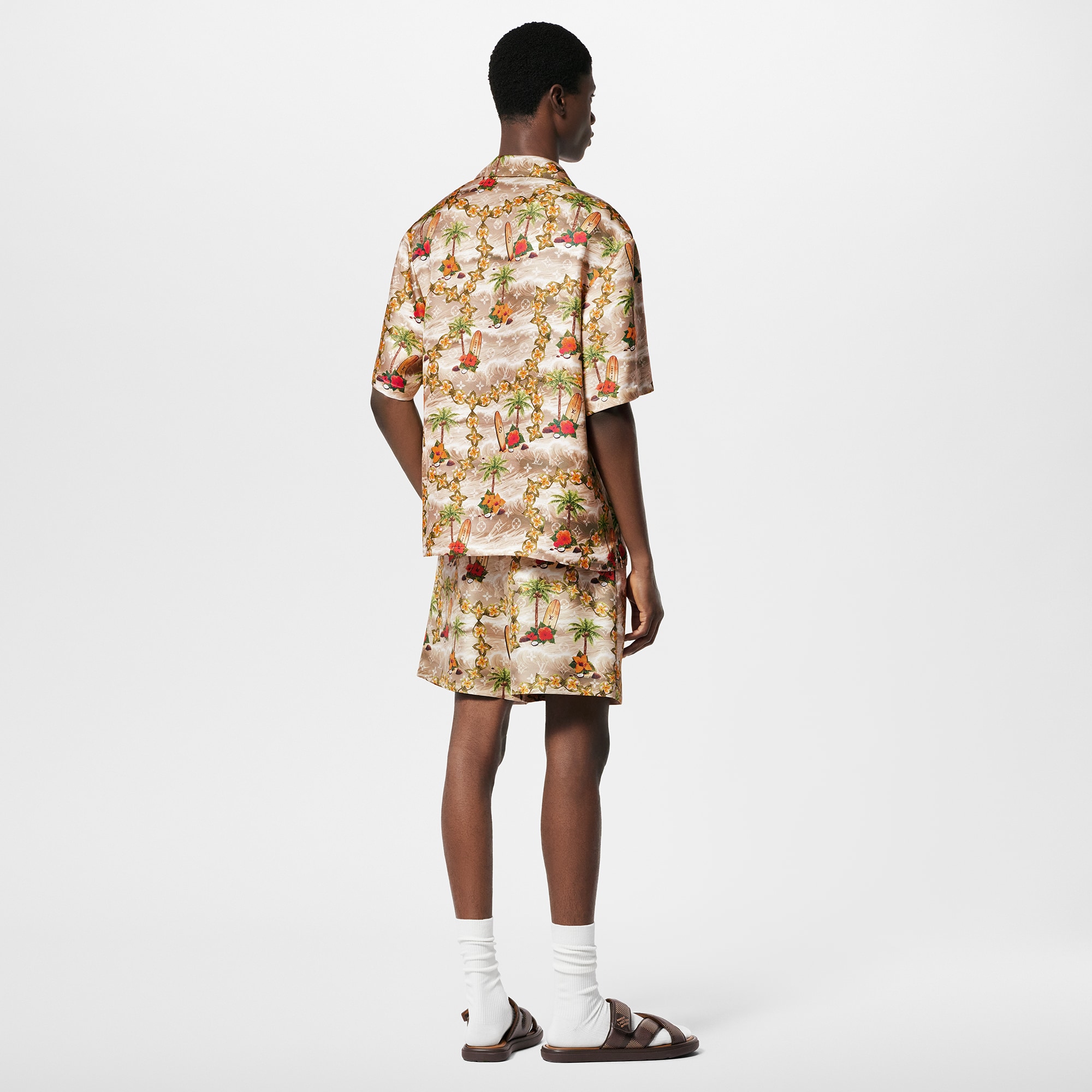 Monogram Short-Sleeved Silk Shirt  in Men