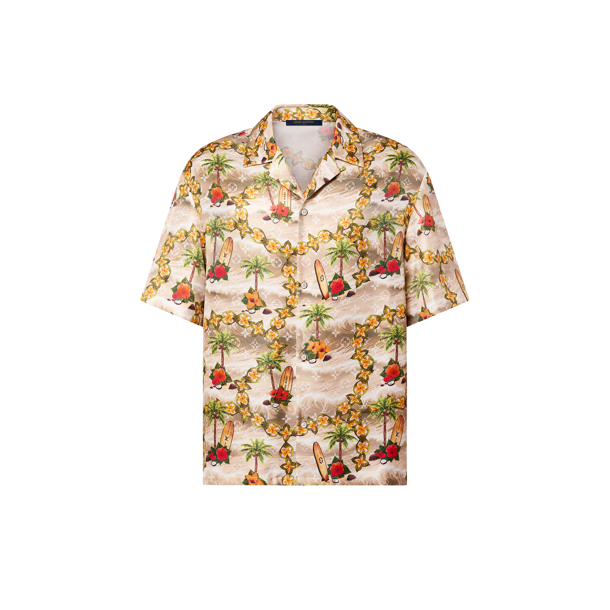 Monogram Short-Sleeved Silk Shirt  in Men