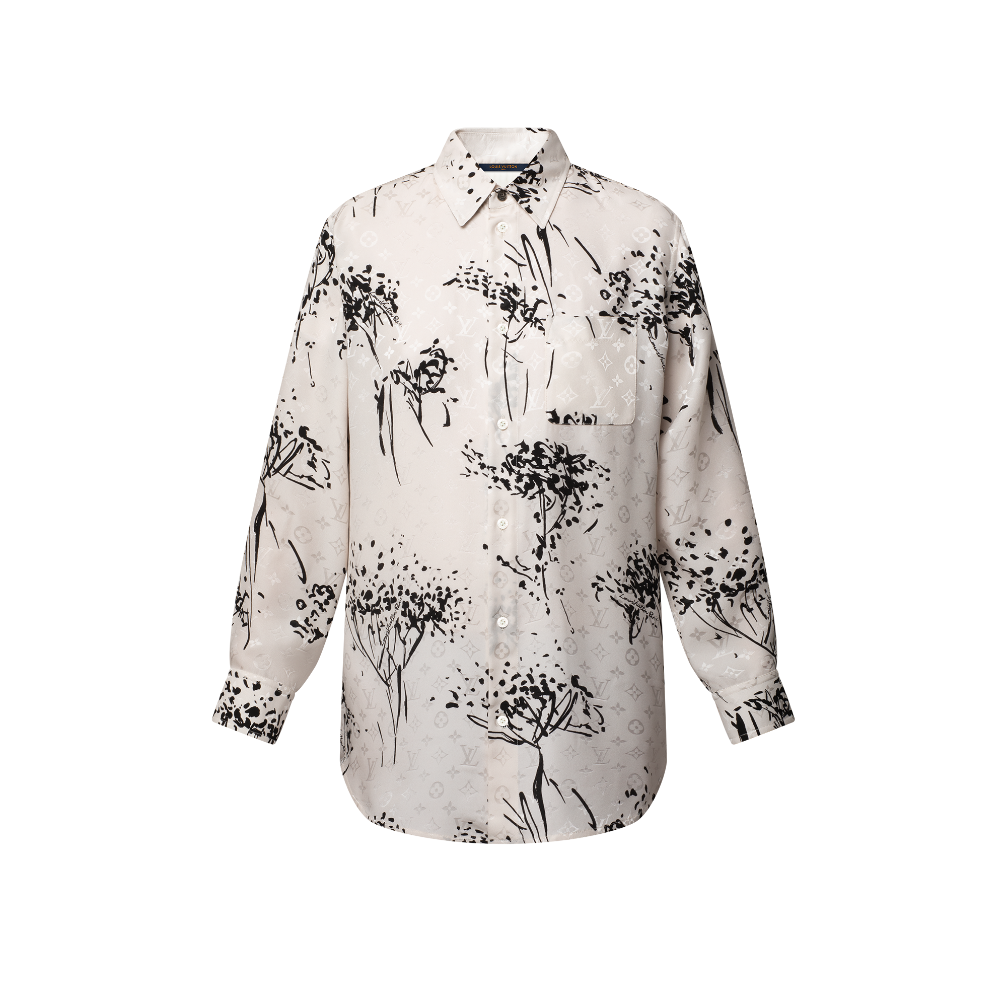 Monogram Tree Silk Shirt   in Women