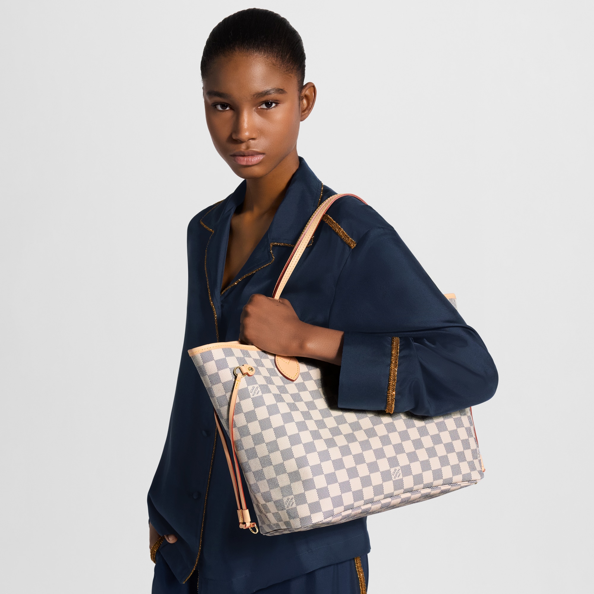 Neverfull MM Damier Azur Canvas - Handbags | LOUIS VUITTON 