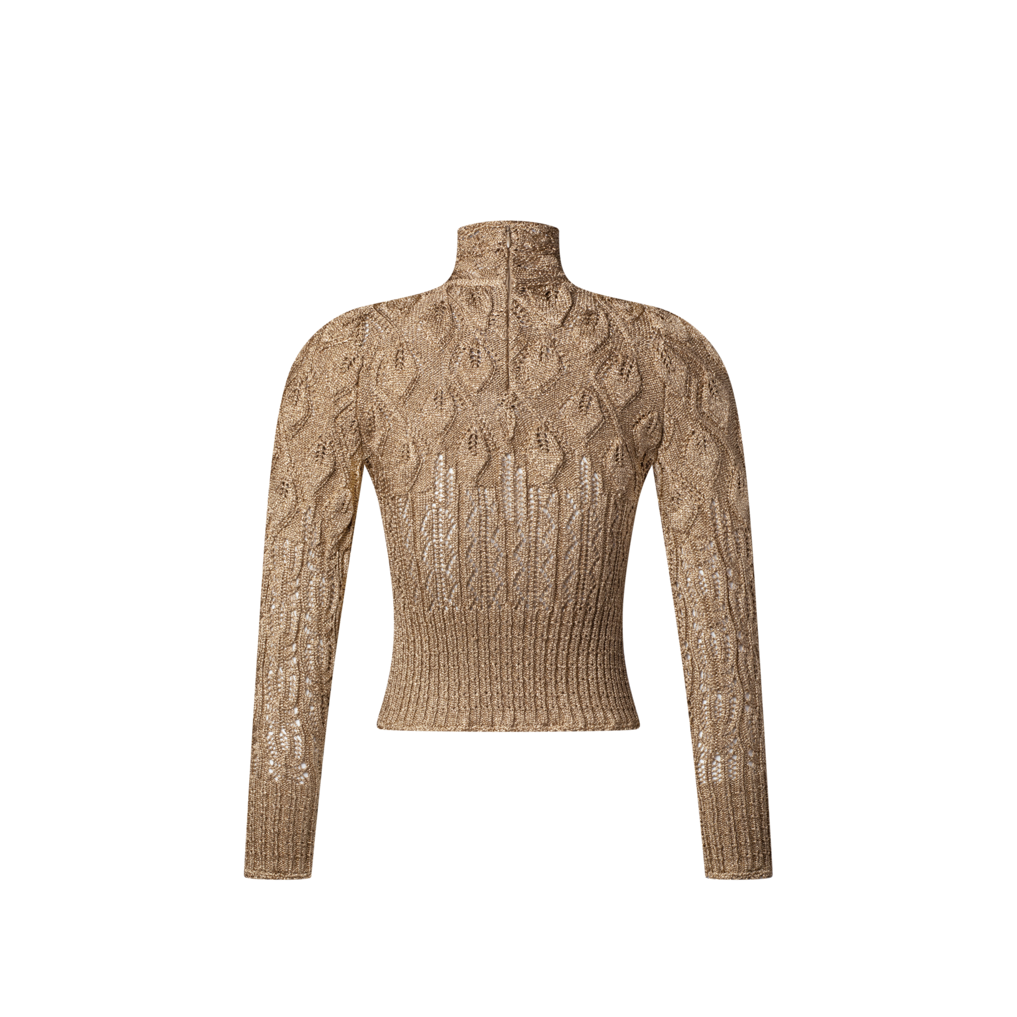 Openwork Glitter Knit Pullover  in Women
