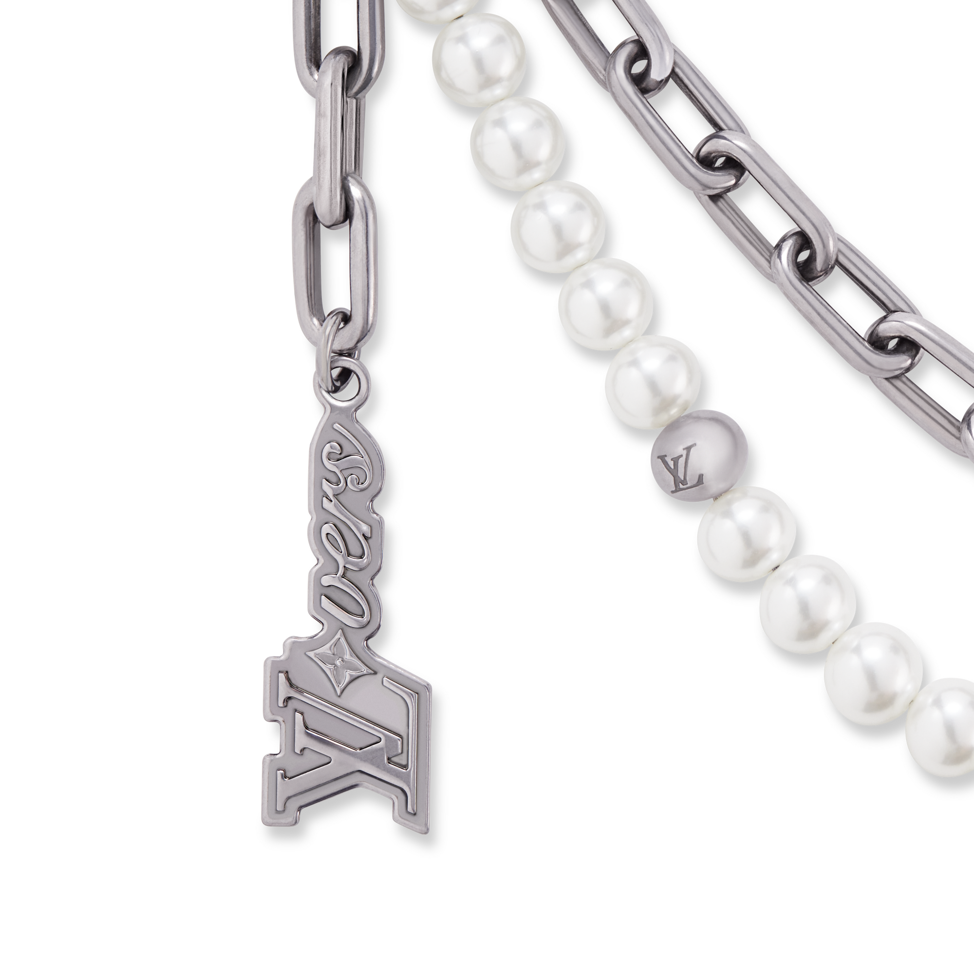 Pearls Chain Belt and Bag Charm . in Men