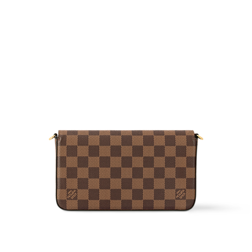 Pochette Félicie Damier Ebene Canvas in Women's Wallets and Small Leather Goods Wallets on Chain and Micro Bags collections by Louis Vuitton (Product zoom)