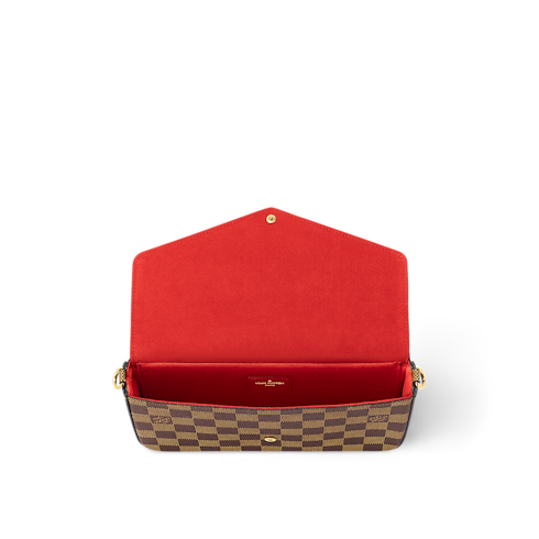 Pochette Félicie Damier Ebene Canvas in Women's Wallets and Small Leather Goods Wallets on Chain and Micro Bags collections by Louis Vuitton (Product zoom)