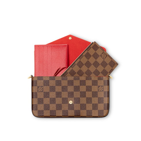 Pochette Félicie Damier Ebene Canvas in Women's Wallets and Small Leather Goods Wallets on Chain and Micro Bags collections by Louis Vuitton (Product zoom)
