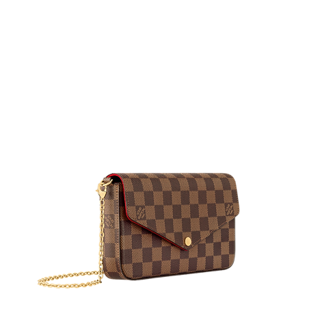Pochette Félicie Damier Ebene Canvas in Women's Wallets and Small Leather Goods Wallets on Chain and Micro Bags collections by Louis Vuitton (Product zoom)