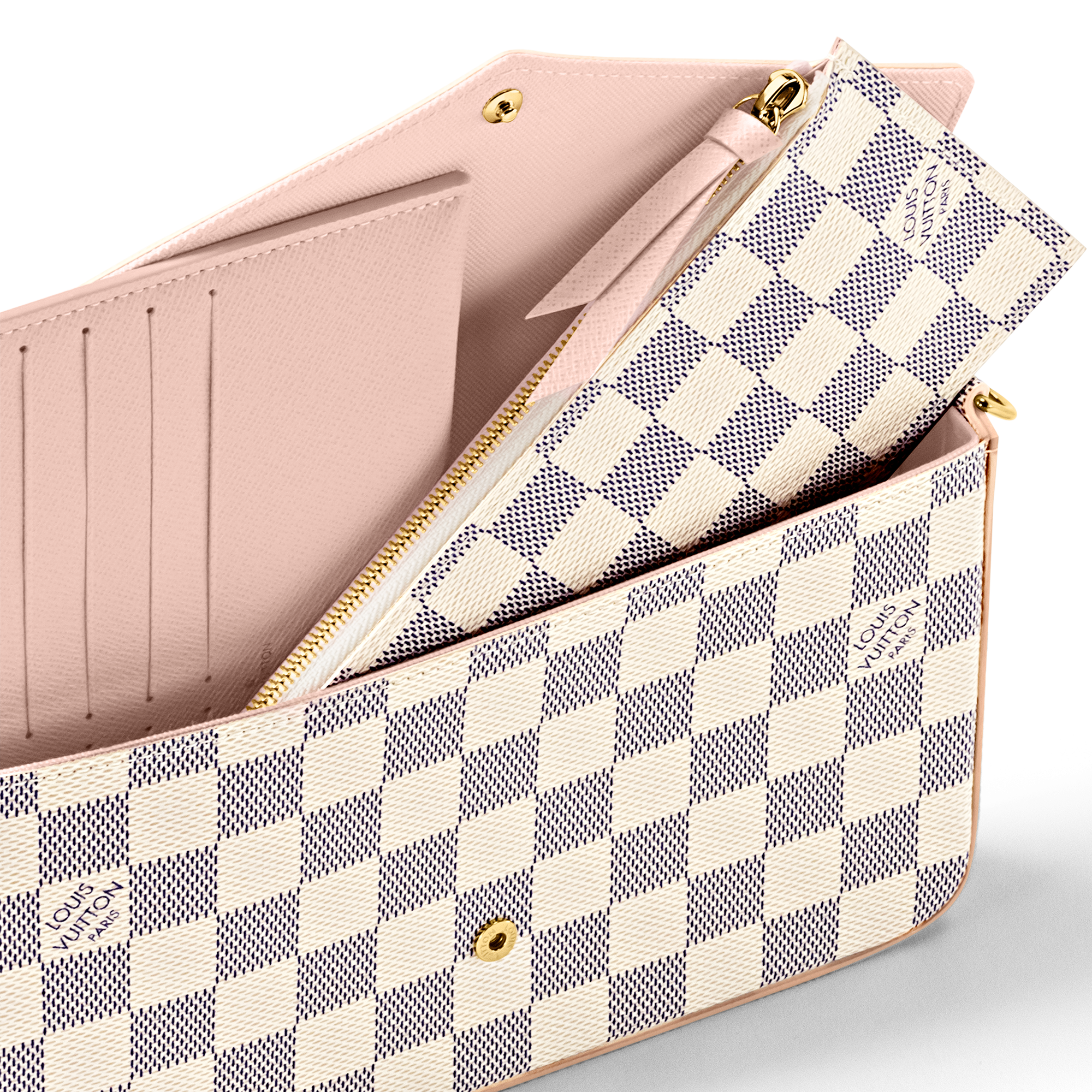 Pochette Félicie Damier Azur Canvas in Women