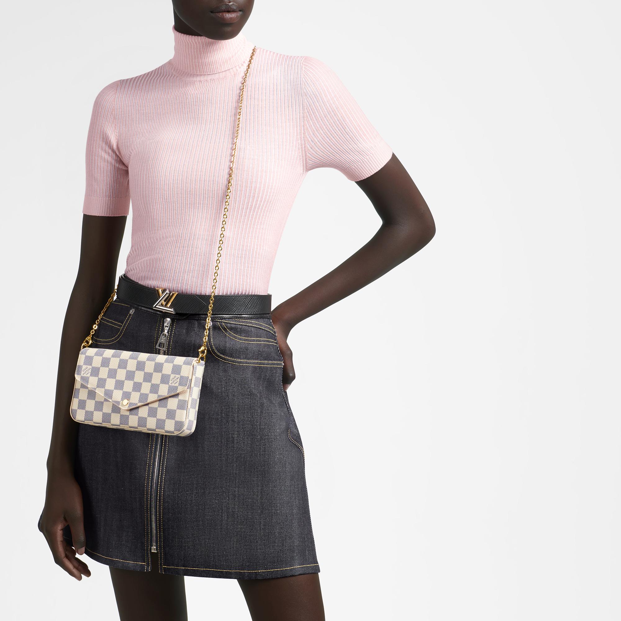 Pochette Félicie Damier Azur Canvas in Women