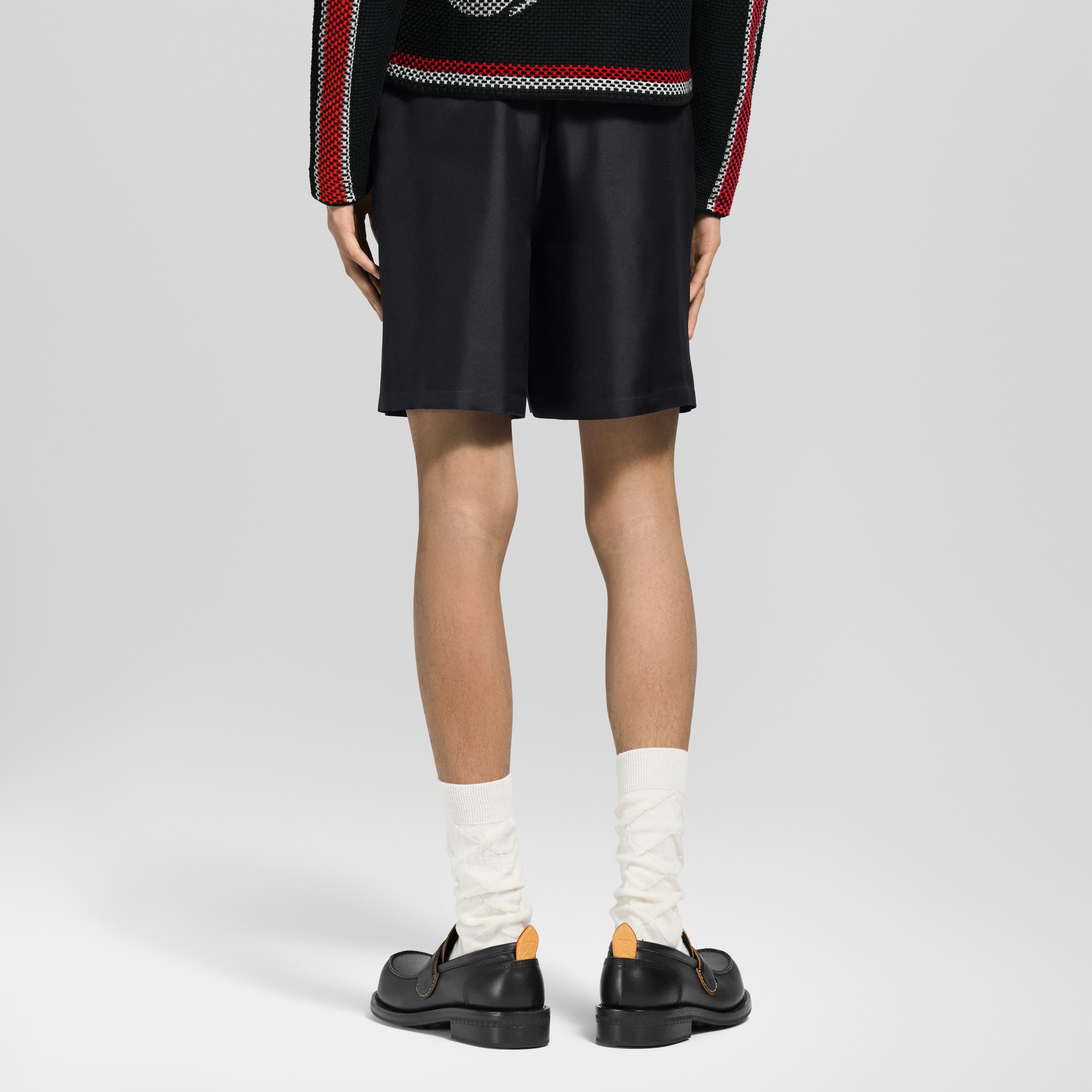 Printed Signature Silk Shorts  in Men