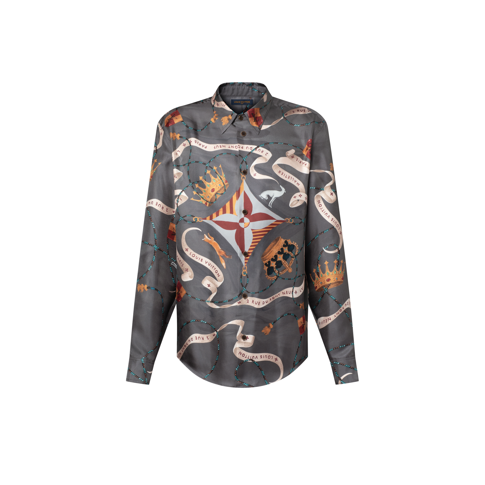 Printed Silk Shirt  in Men