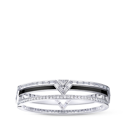 Pure V Ring, White Gold, Black Lacquer and Diamonds in Jewellery's Categories Rings collections by Louis Vuitton