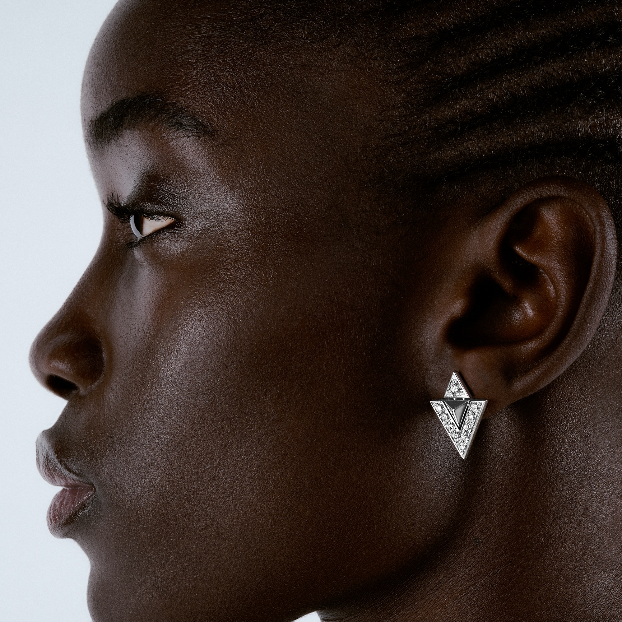 Pure V Earrings, White Gold and Diamonds  in Jewellery