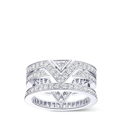 Pure V Ring, White Gold, Black Lacquer and Diamonds in Jewellery's Categories Rings collections by Louis Vuitton