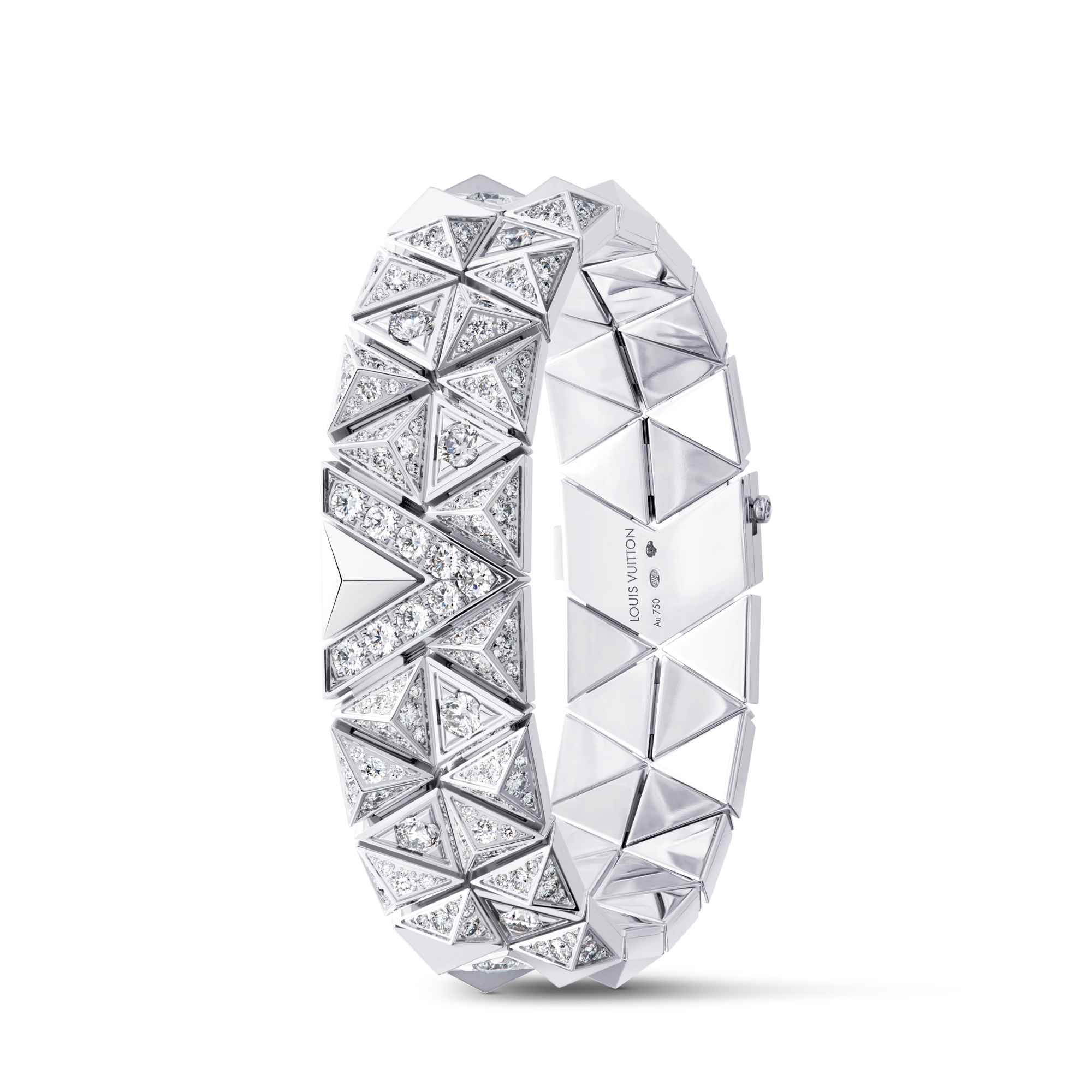 Pure V Two-Row Bracelet, White Gold and Diamonds  in Jewellery