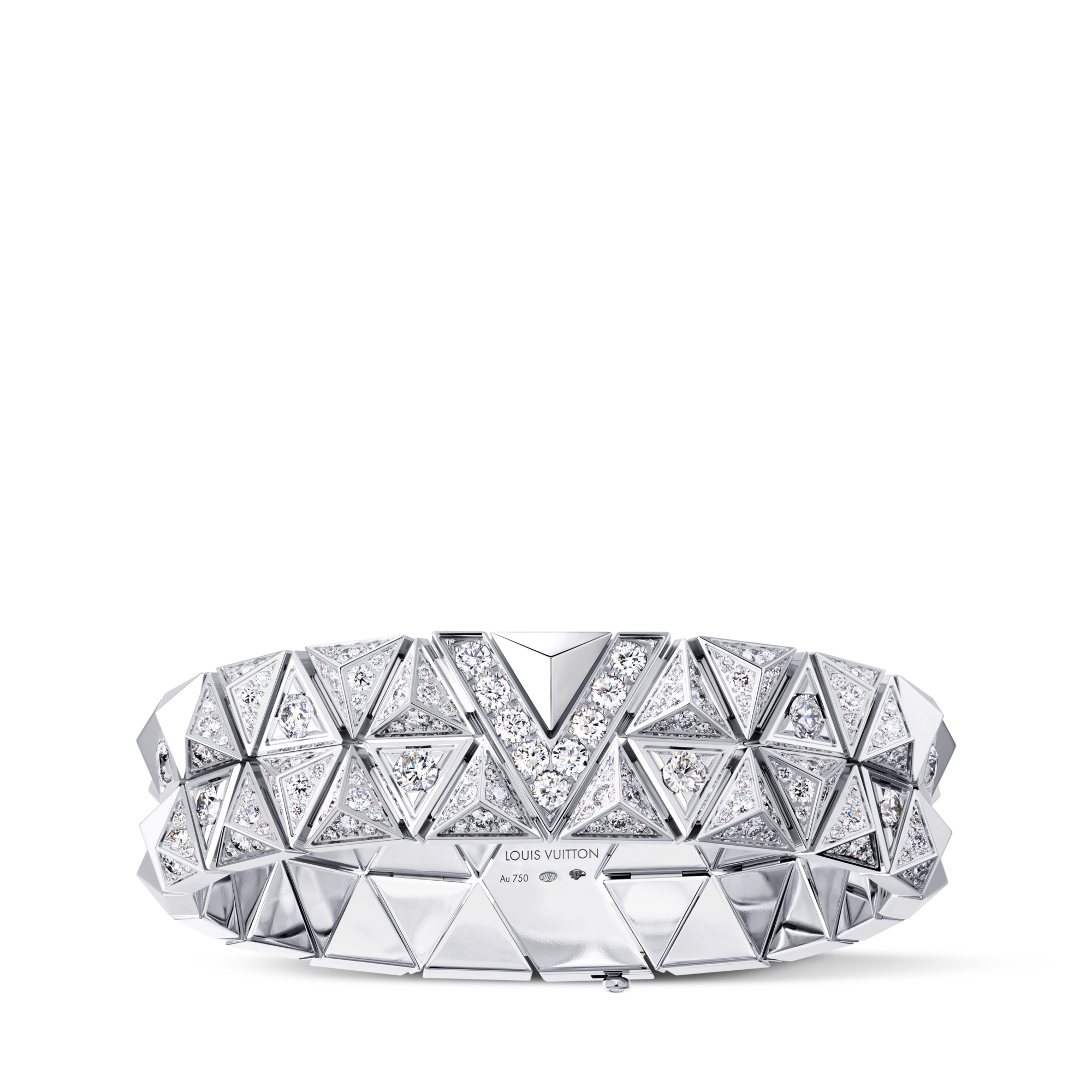 Pure V Two-Row Bracelet, White Gold and Diamonds  in Jewellery