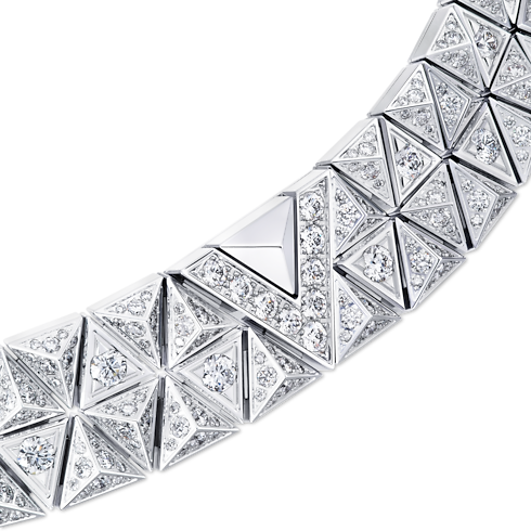 Pure V Two-Row Necklace, White Gold and Diamonds in Jewellery's Categories Necklaces and Pendants collections by Louis Vuitton (Product zoom)