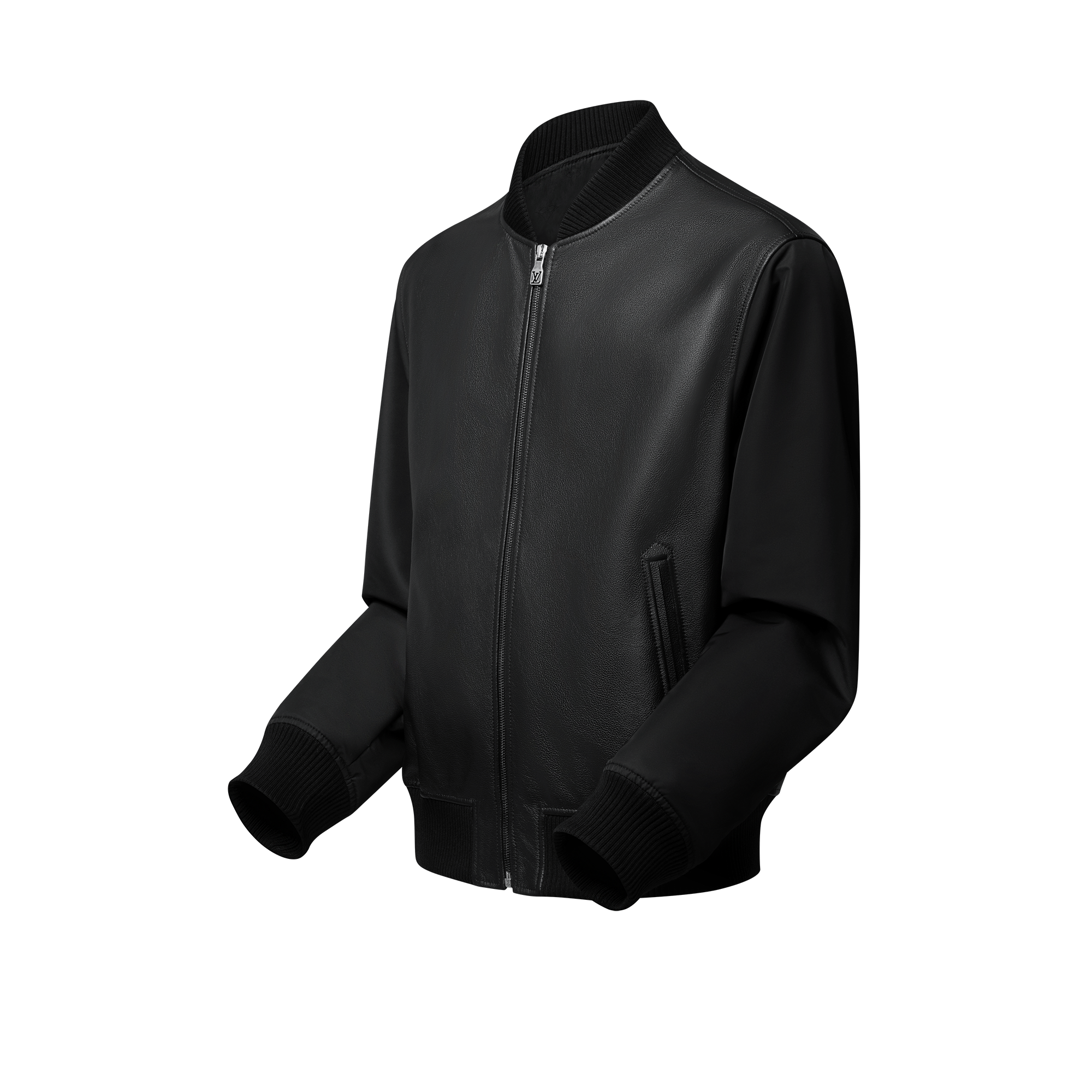 Reversible Leather Nylon Jacket  in Men