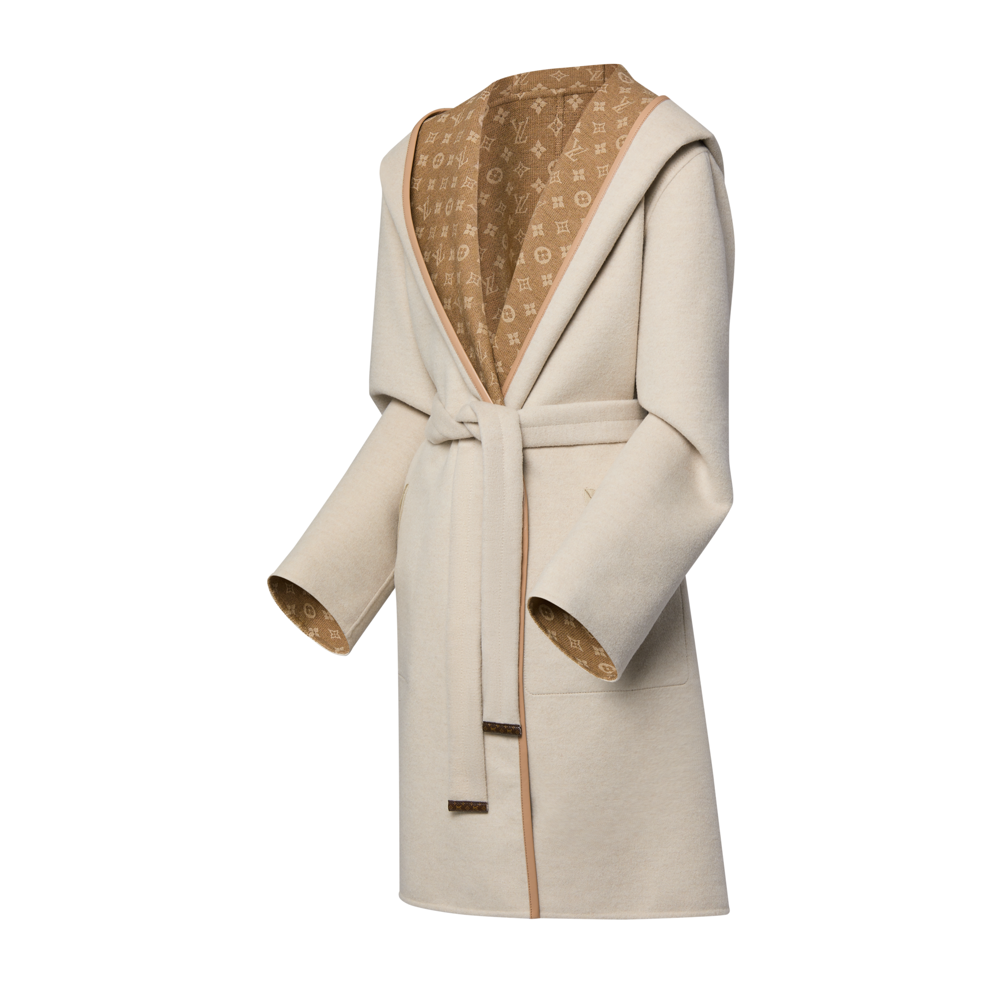Reversible Signature Hooded Wrap Coat  in Women