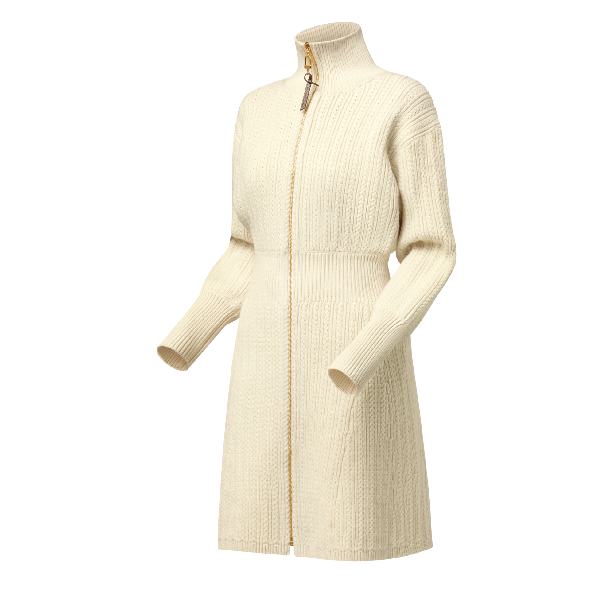 Ribbed Knit Long-Sleeved Dress  in Women