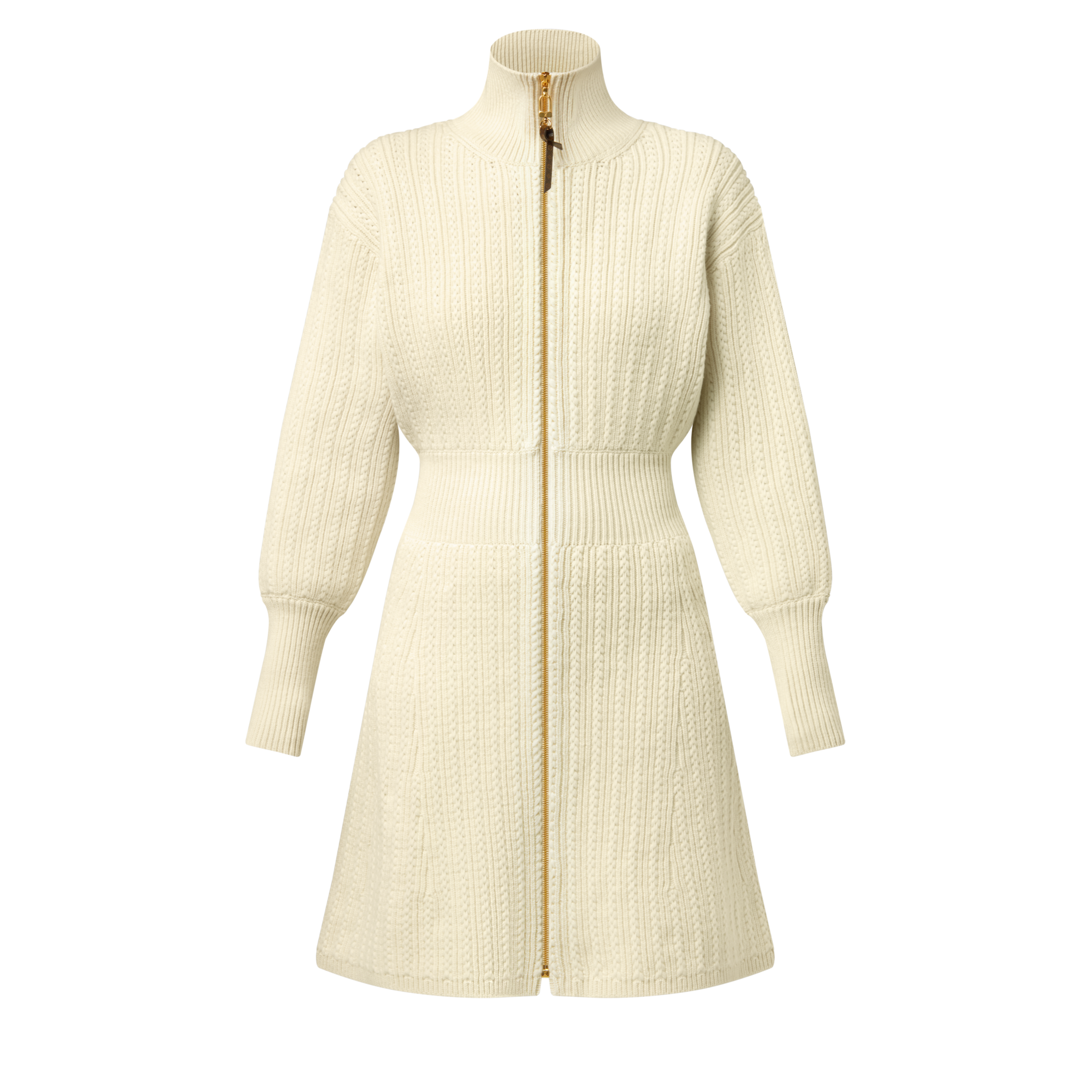 Ribbed Knit Long-Sleeved Dress  in Women