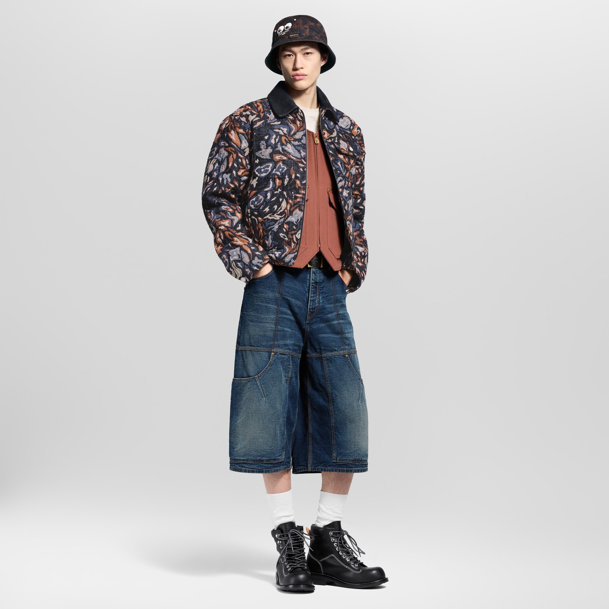 Sequin-Embellished Workwear Blouson  in Men