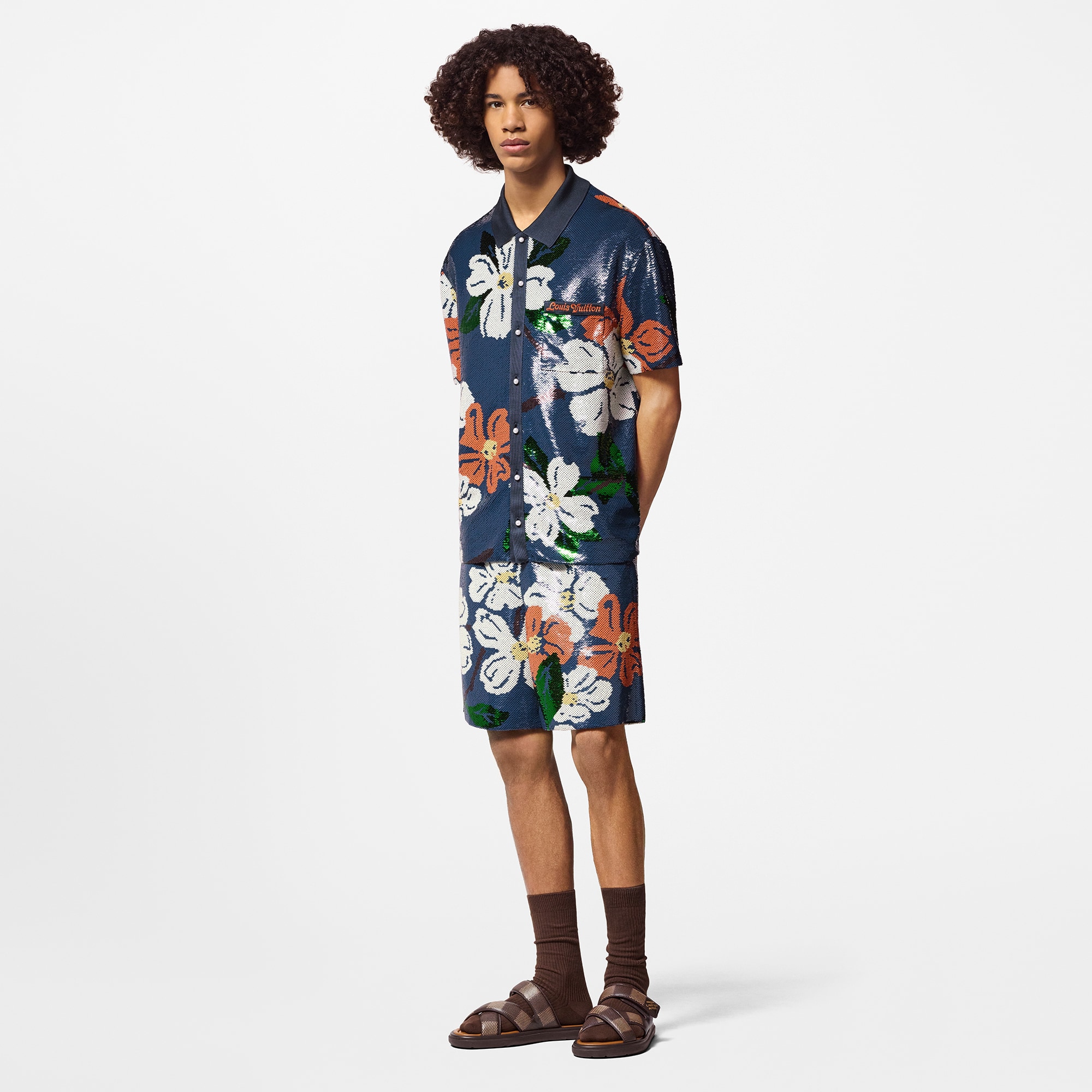 Sequin-Embroidered Shorts  in Men