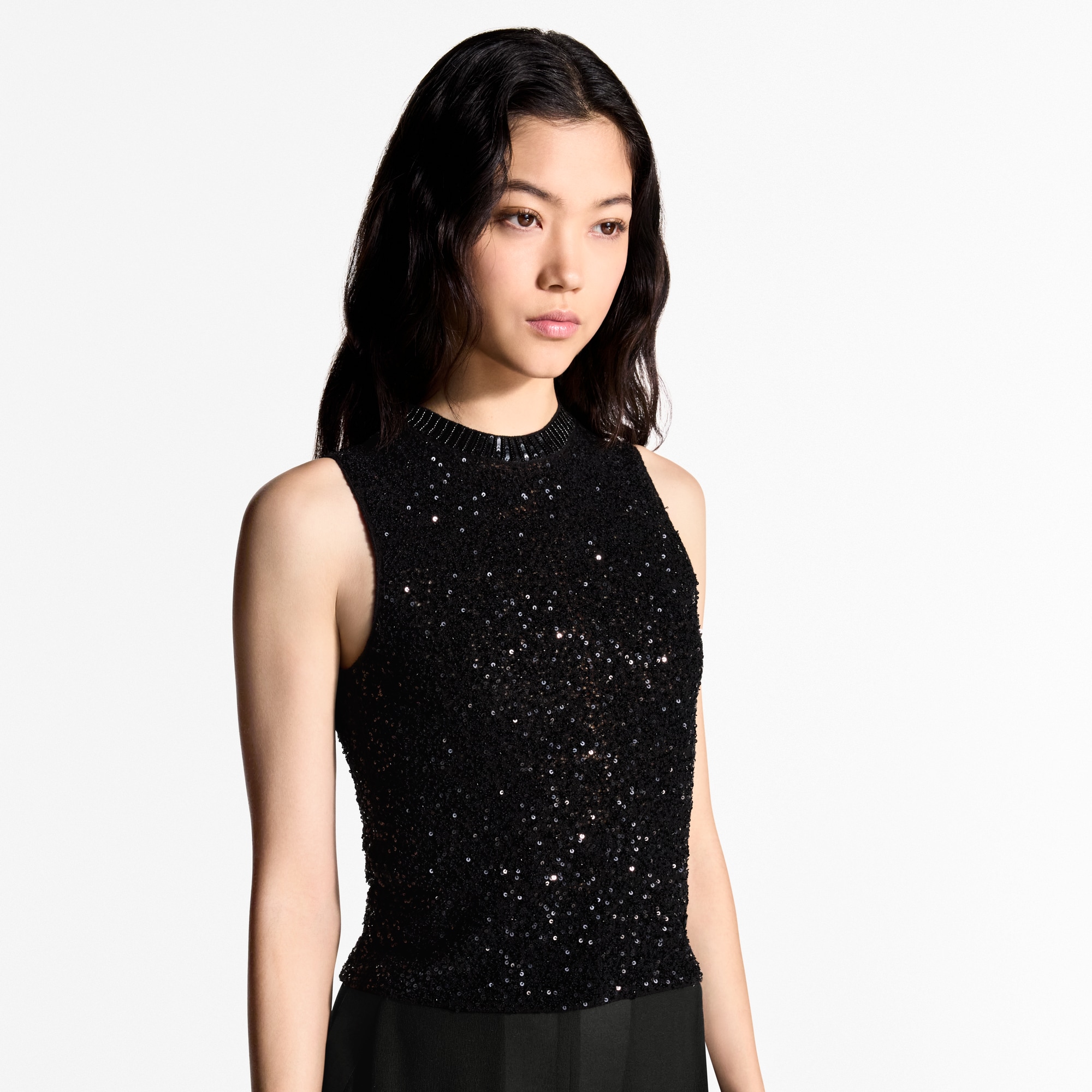 Sequin Knit Tank Top   in Women