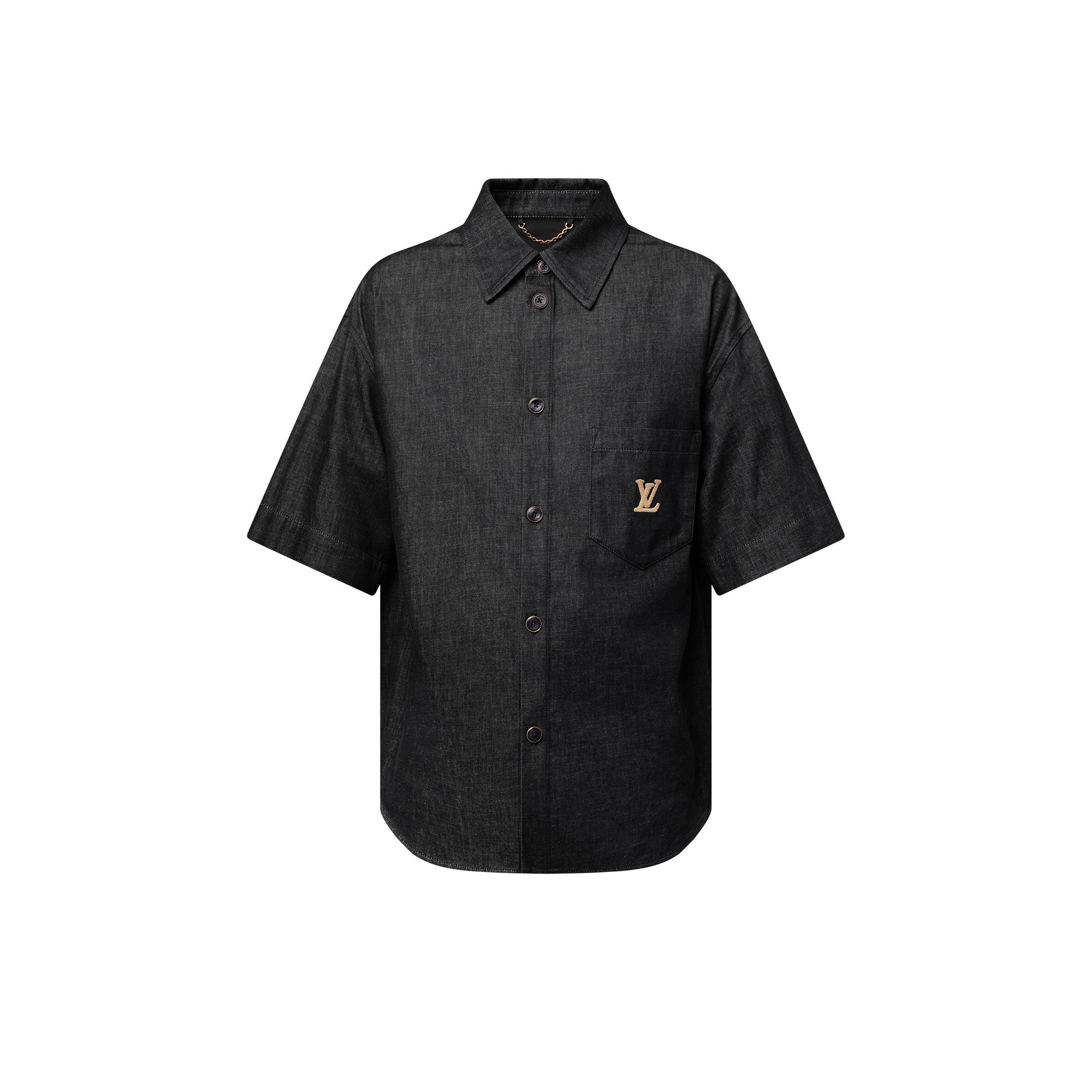 Short-Sleeved Chambray Shirt  in Men
