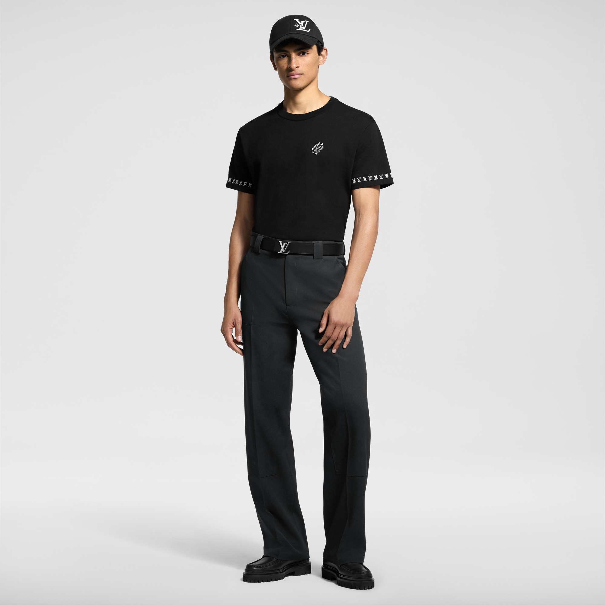 Short-Sleeved Cotton Crewneck  in Men