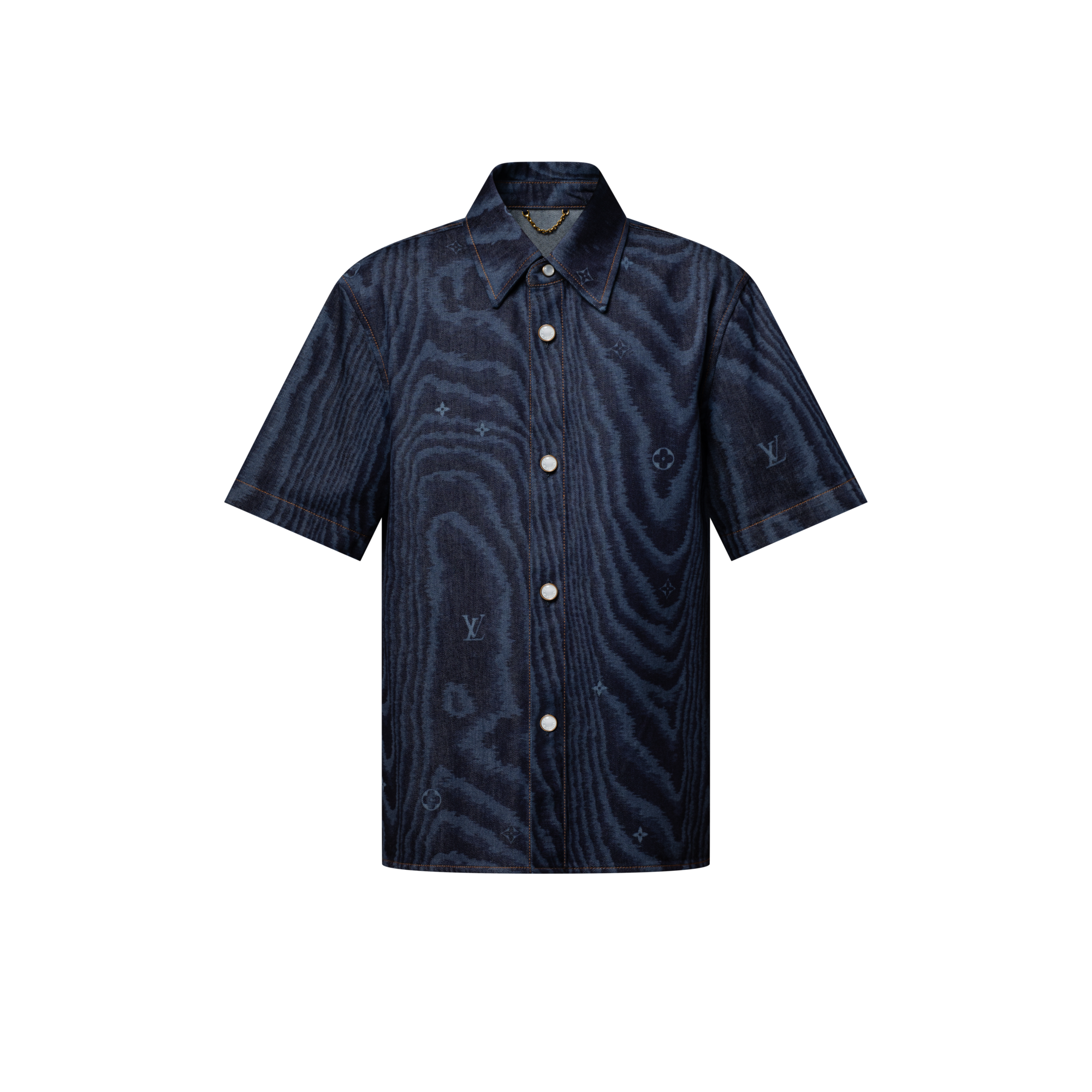 Short-Sleeved Denim Shirt  in Men