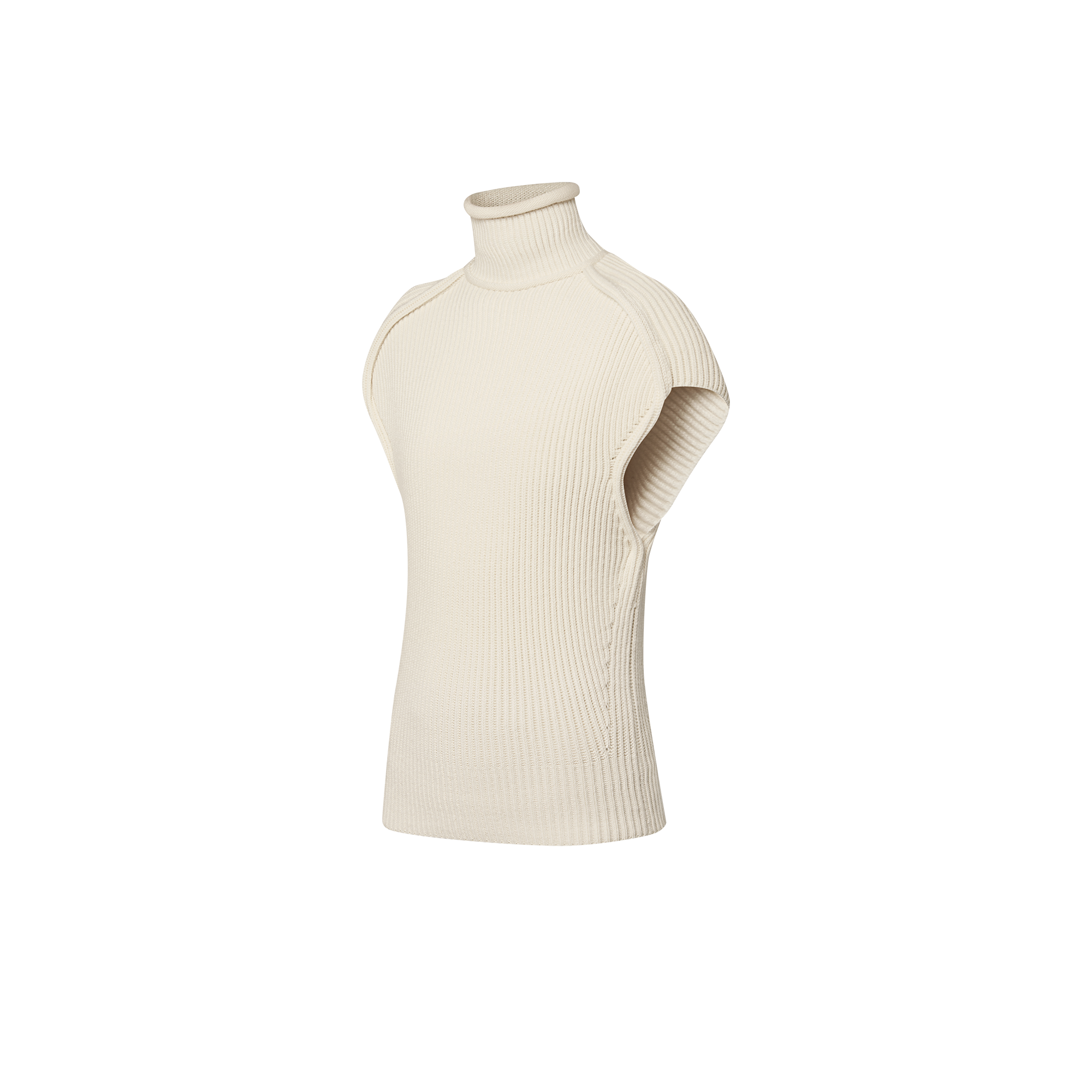 Shoulder Seam Ribbed Knit Top   in Women