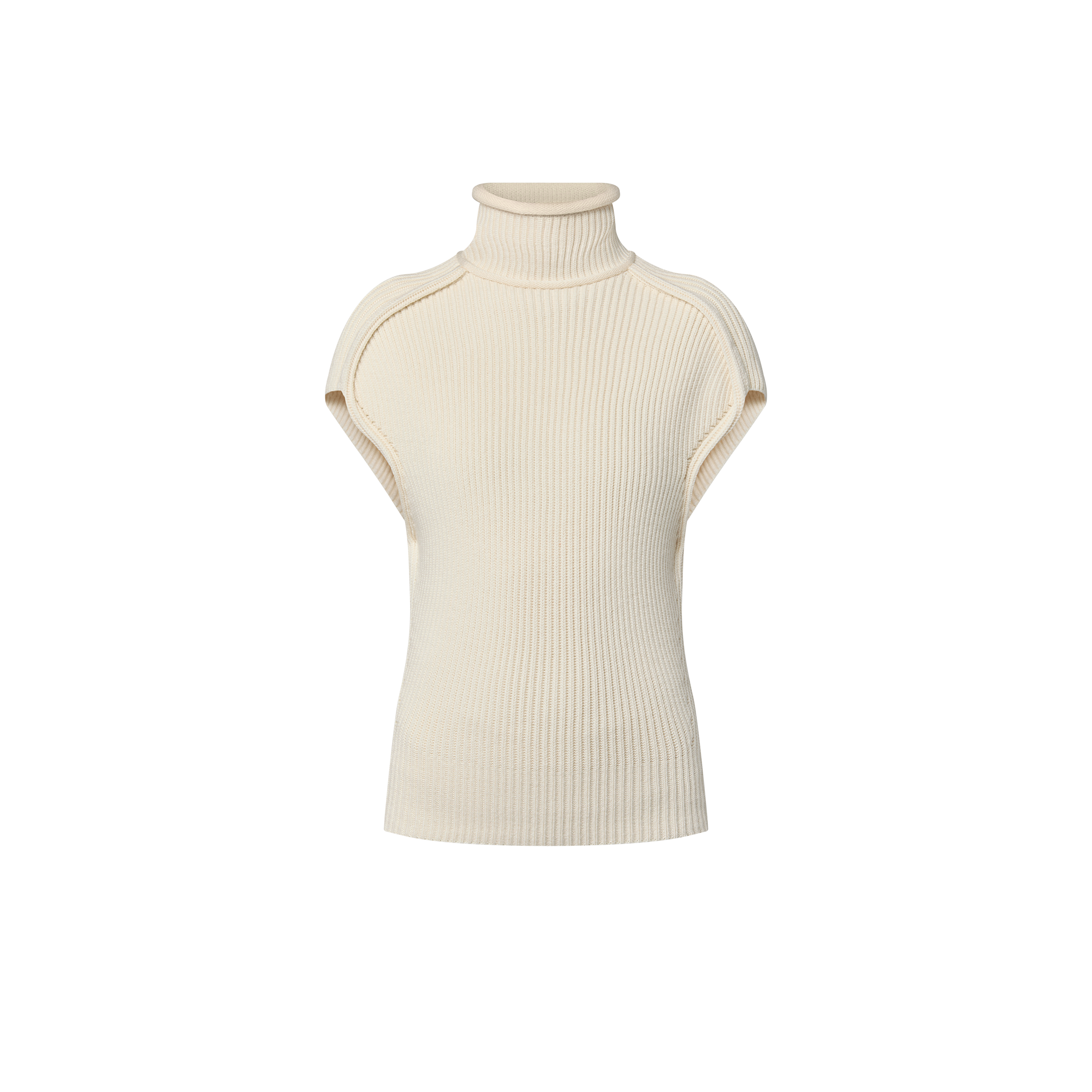 Shoulder Seam Ribbed Knit Top   in Women