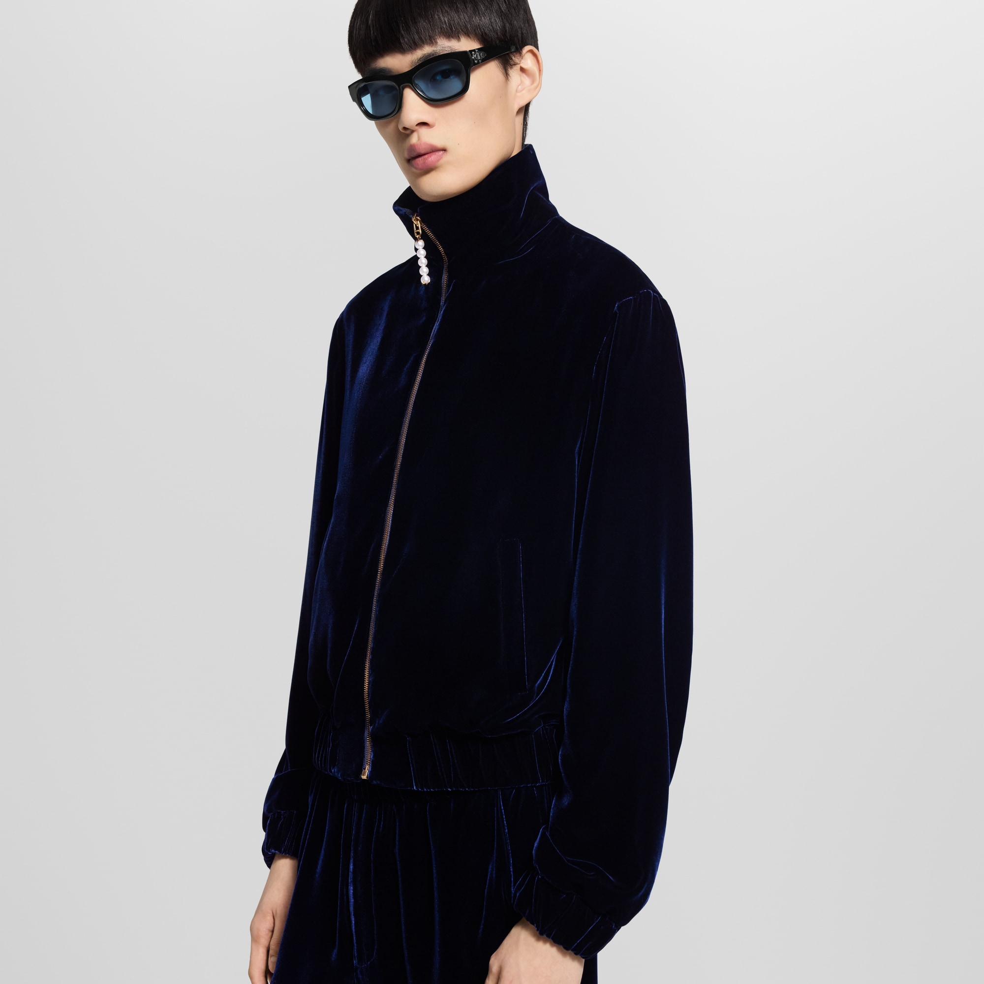 Silk Velvet Tracksuit Top  in Men