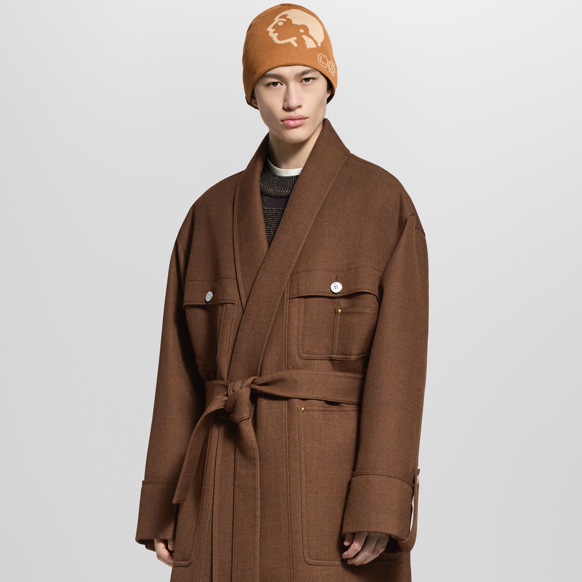 Single-Breasted Kimono Workwear Coat  in Men