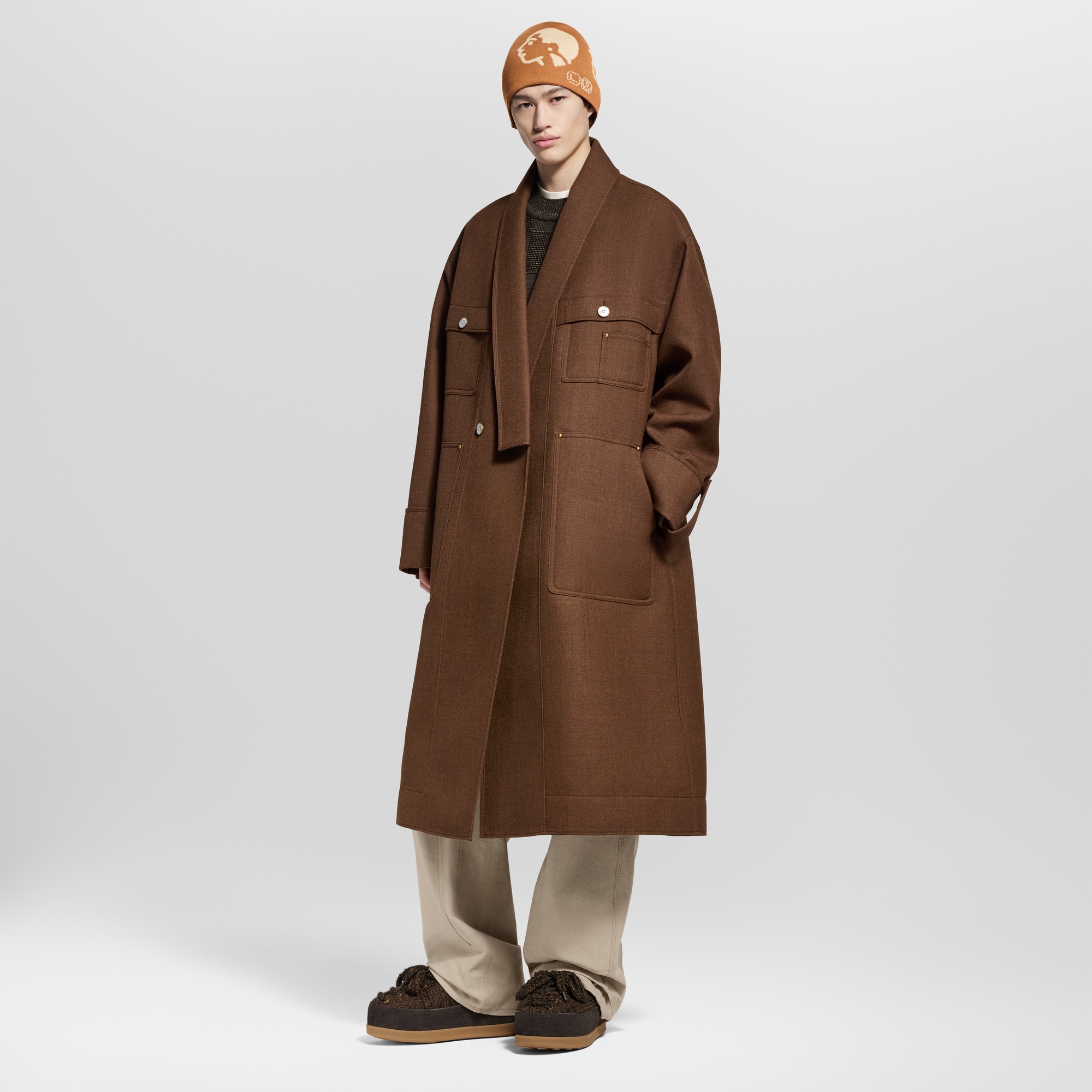 Single-Breasted Kimono Workwear Coat  in Men