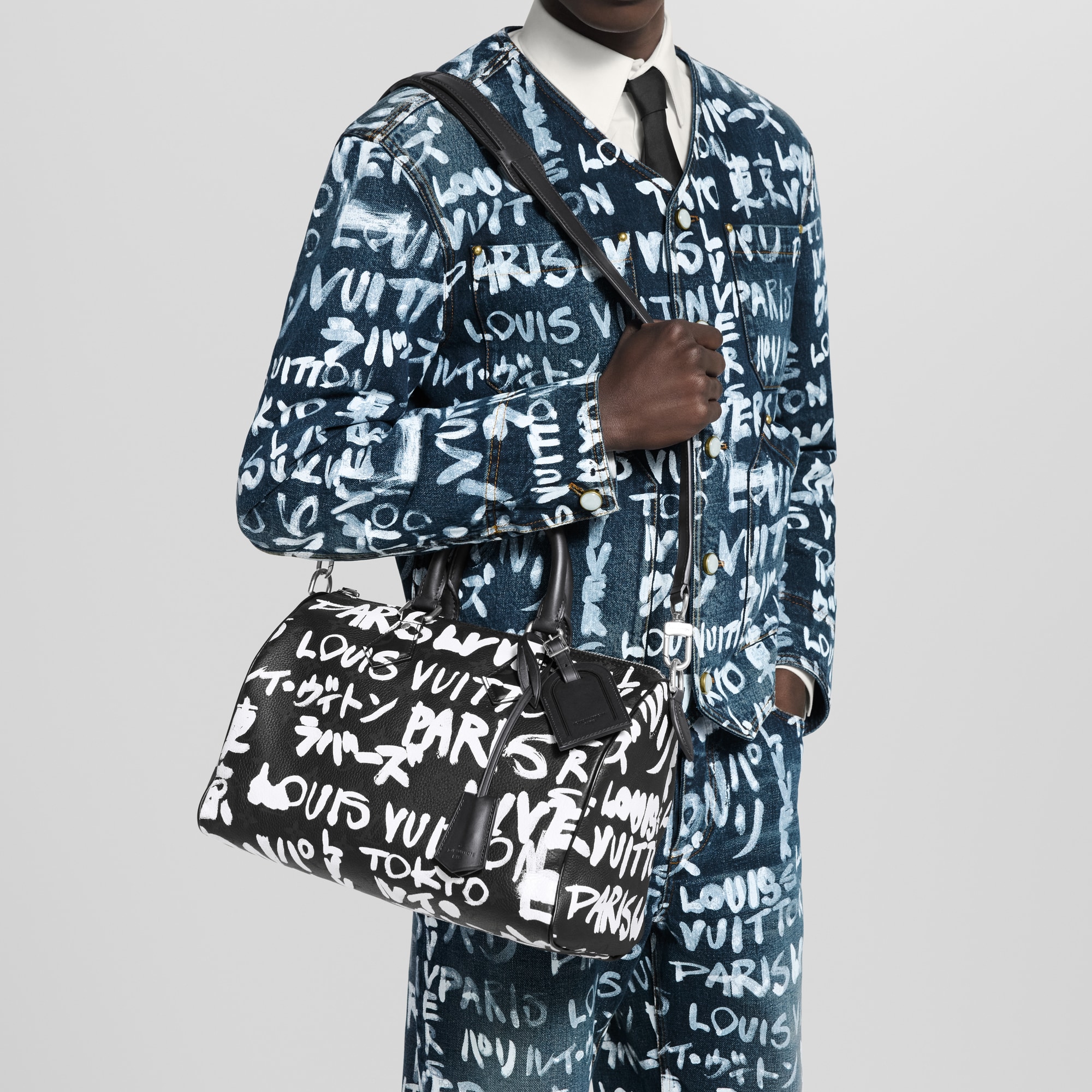 Speedy P9 Bandoulière 30 Scribble Autres Cuirs Monogram in Men